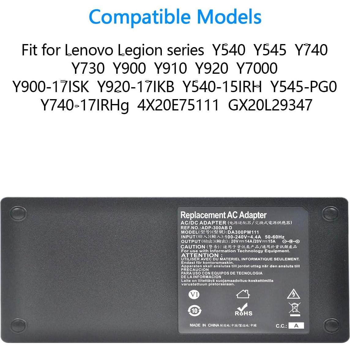 Cargador de Laptop Lenovo 300W 20V 15A Adaptador AC