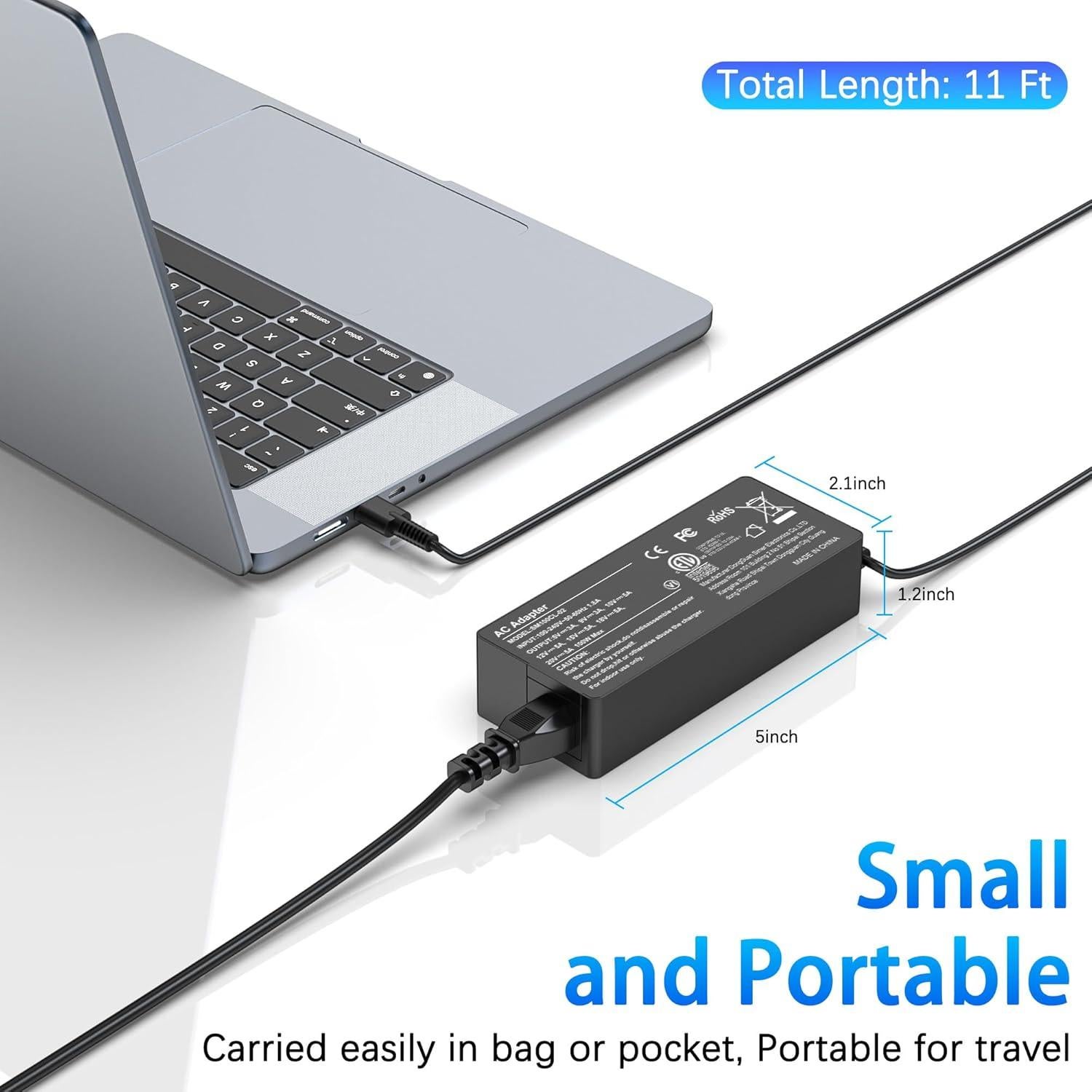 Cargador USB Tipo C 100W FJEZCHN Compatible con Lenovo, Dell, HP