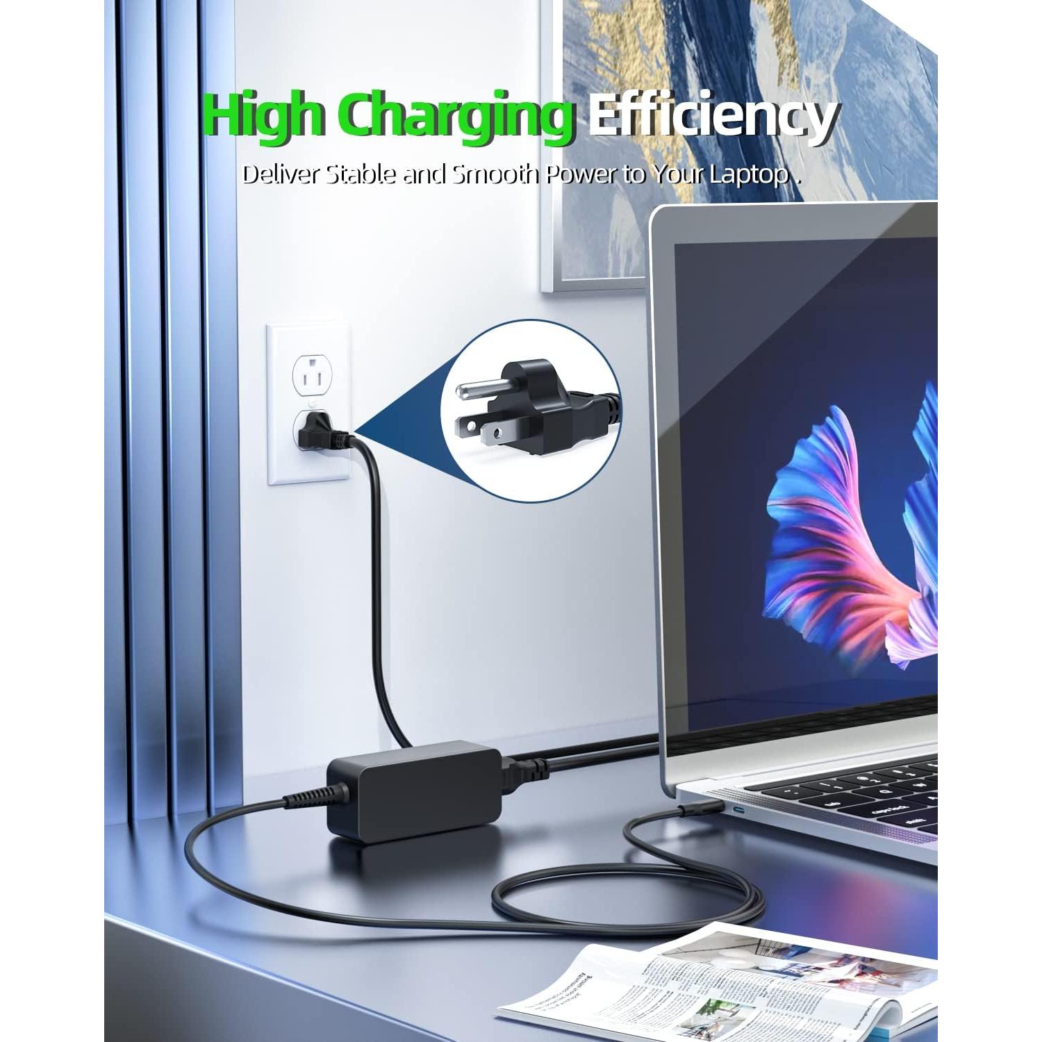 Cargador Rápido DEXPT 45W USB C Compatible HP Chromebook