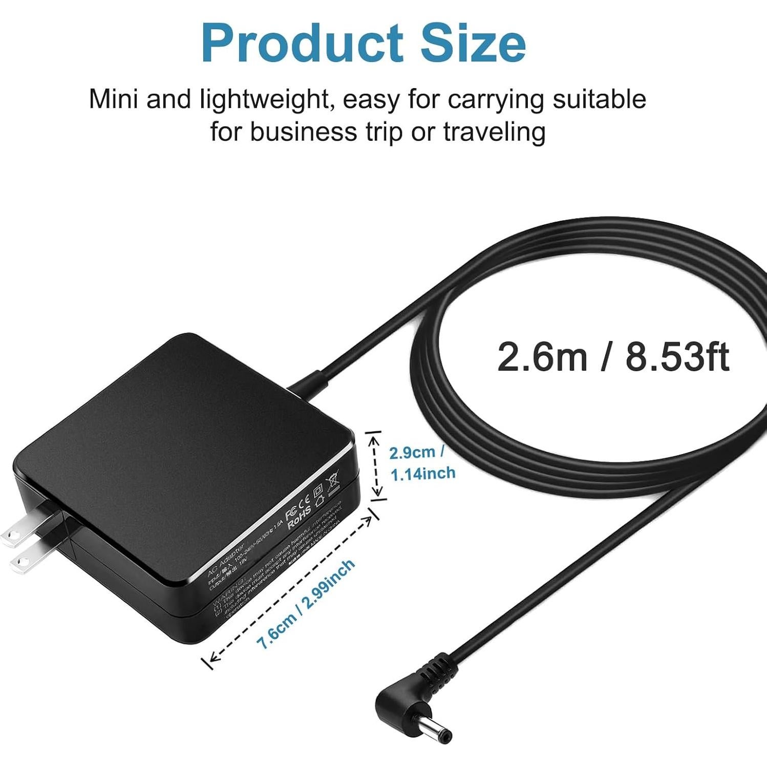 Cargador de Laptop JUYOON 19V Compatible con Gateway y Vaio