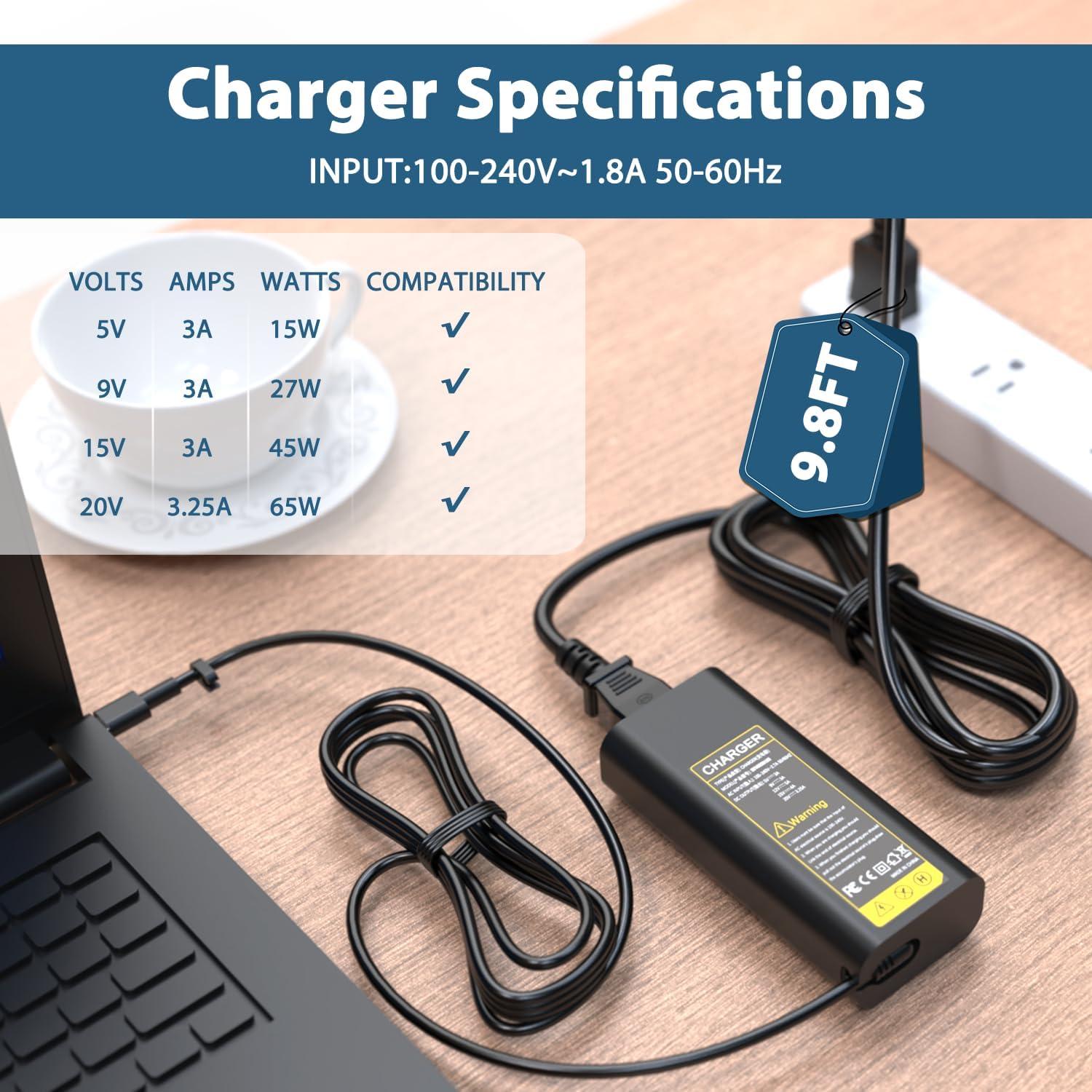 Cargador USB-C 65W BOEEA para Laptop Dell Latitude y XPS