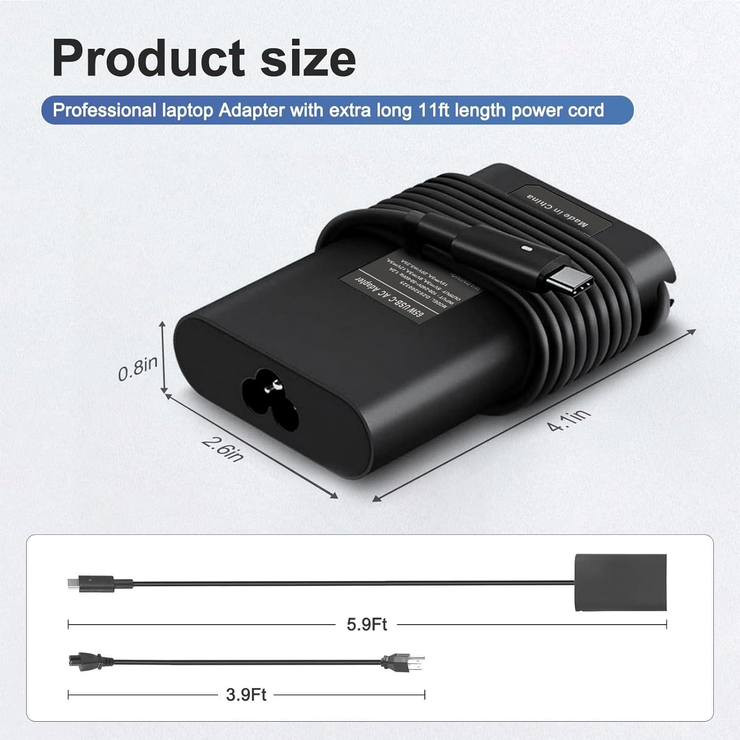 Cargador USB C 65W Dell Latitude XPS Chromebook - Compatible