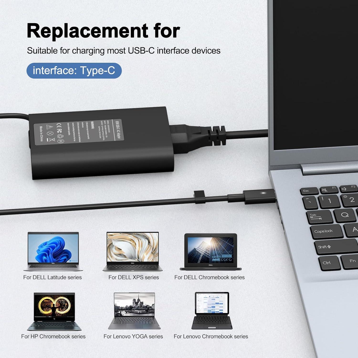 Cargador USB C 65W Dell Latitude XPS Chromebook - Compatible