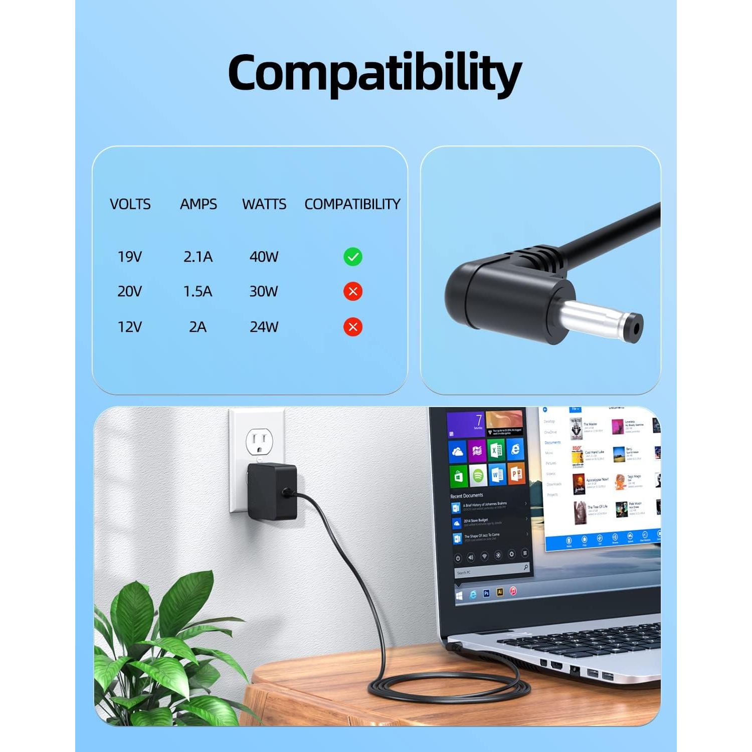 Cargador 19V 3.15A Superer para laptops Gateway