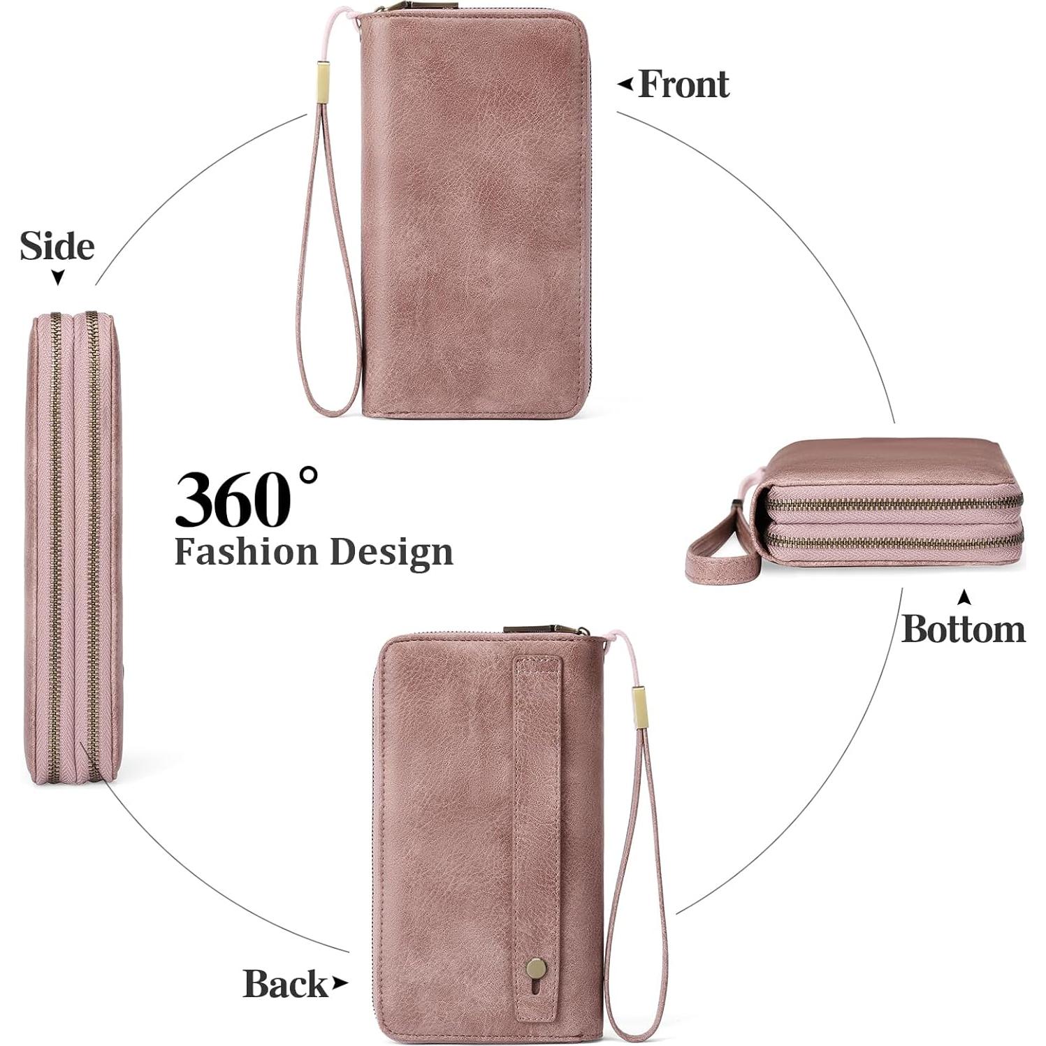 Billetera GAEKEAO Clutch Mujer Cuero RFID Gran Capacidad