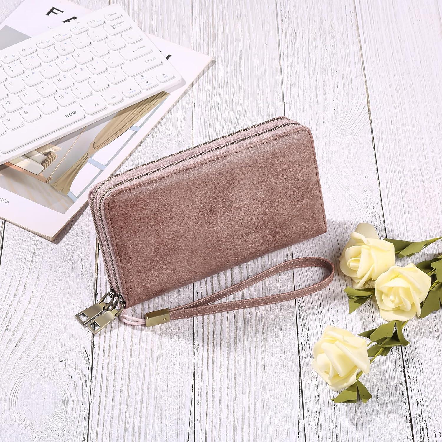 Billetera GAEKEAO Clutch Mujer Cuero RFID Gran Capacidad