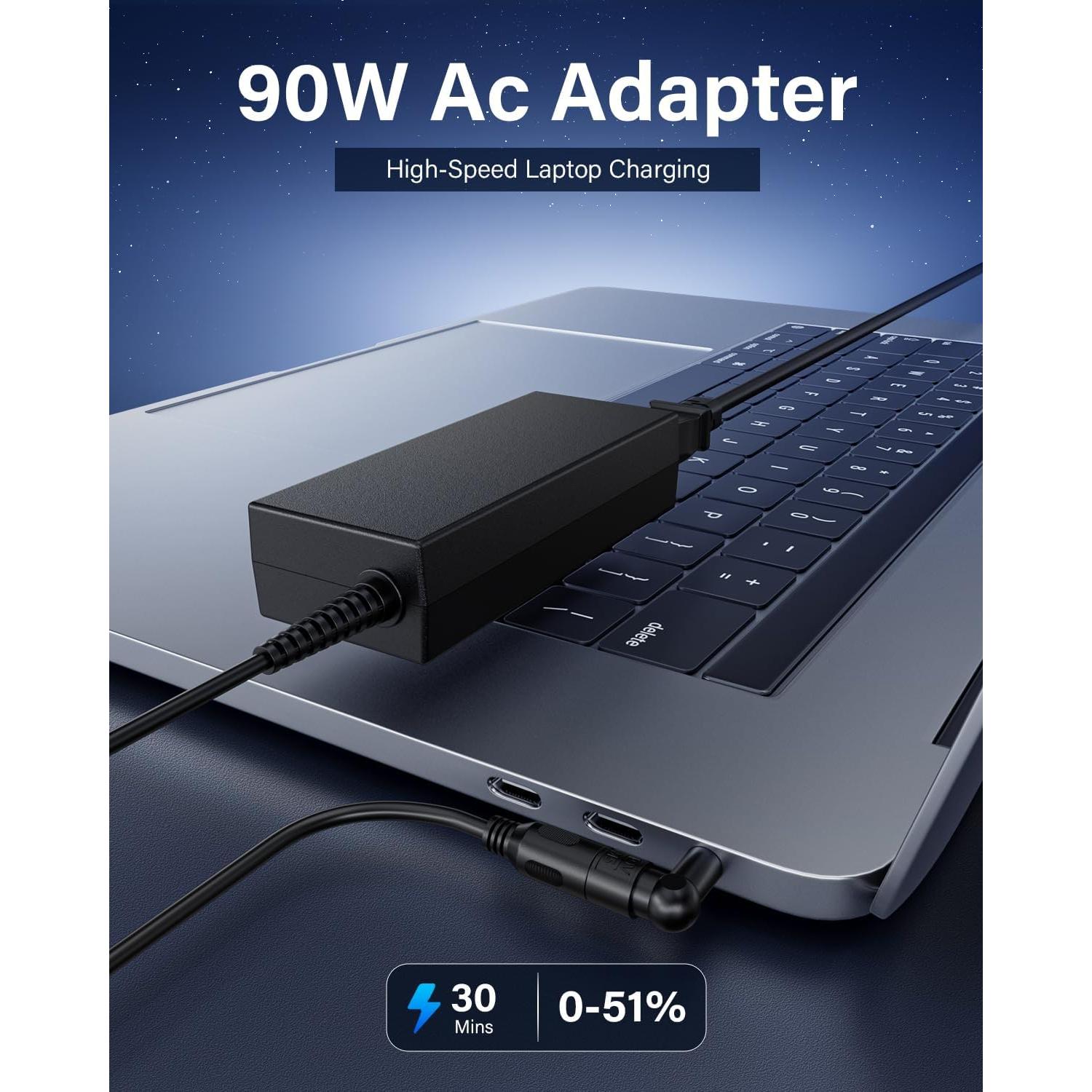 Cargador Universal RicChic 90W para Laptop HP Dell Asus Lenovo