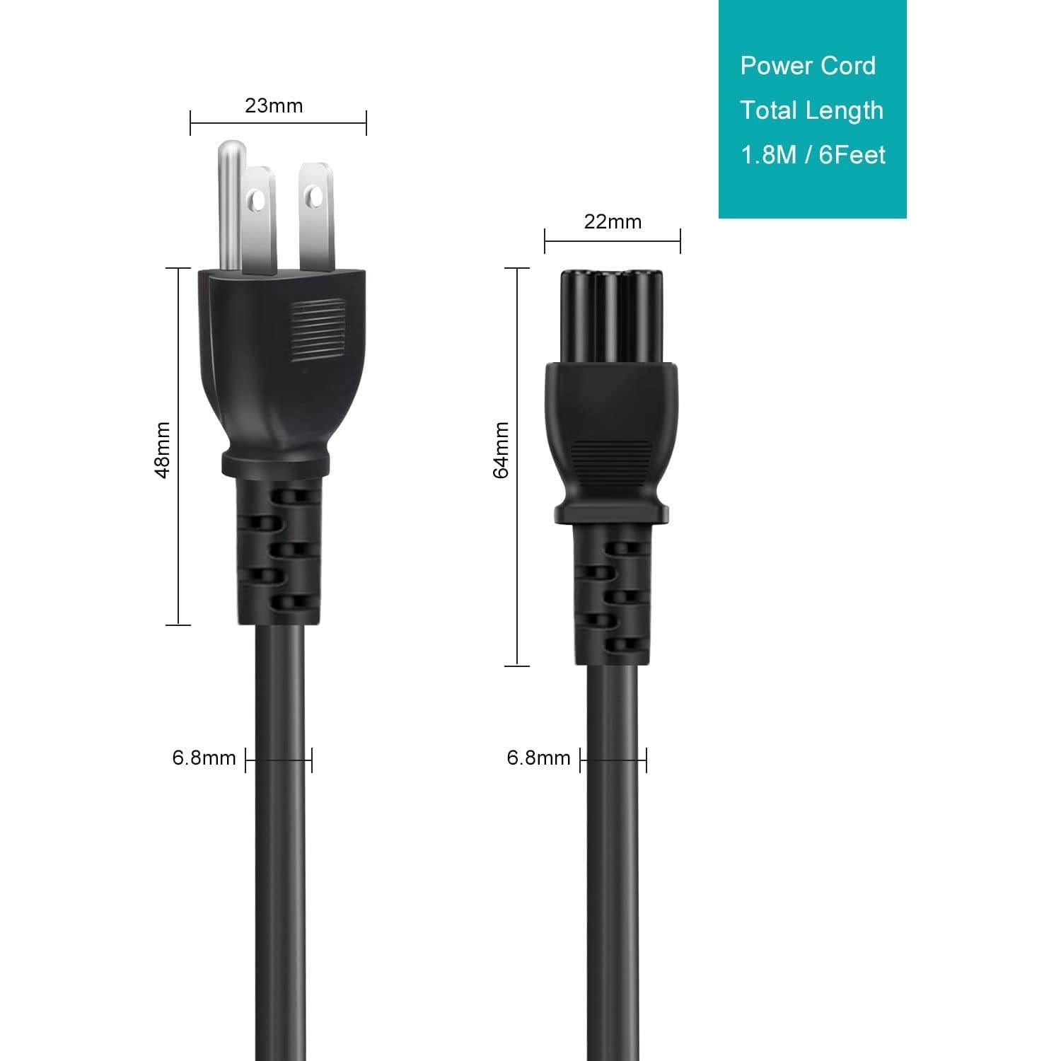 Cable de Alimentación 1.83m Narpendu para Laptop 3 Clavijas