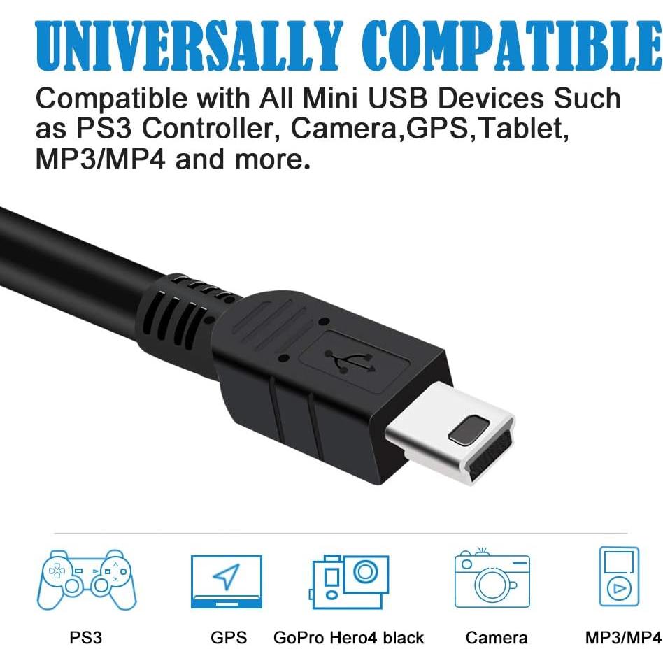 Cable USB 2.0 Mini BestCH 0.91m Compatible Tablet Laptop