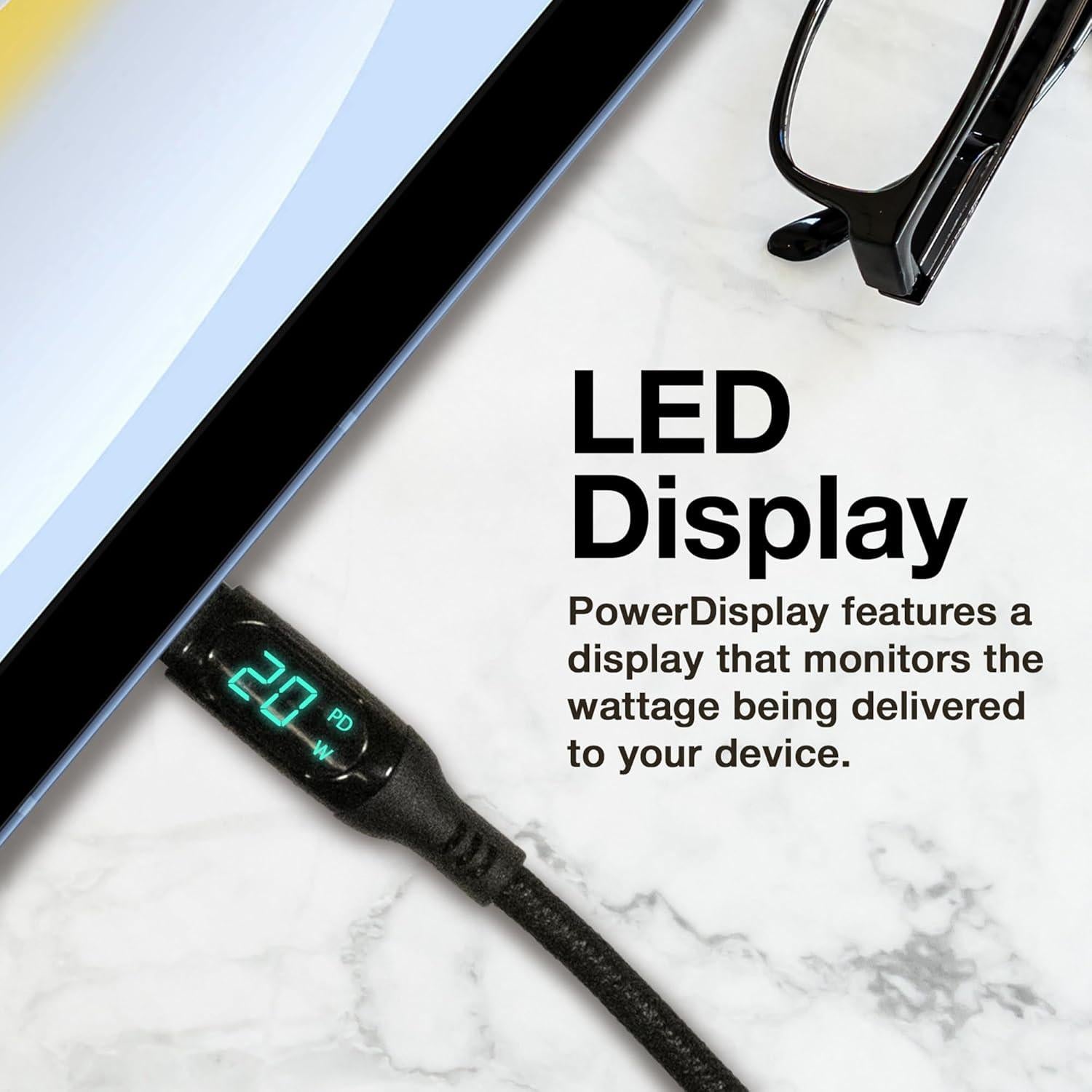 Cable PowerDisplay PD BoxWave USB-C a USB-C 1.83m 100W