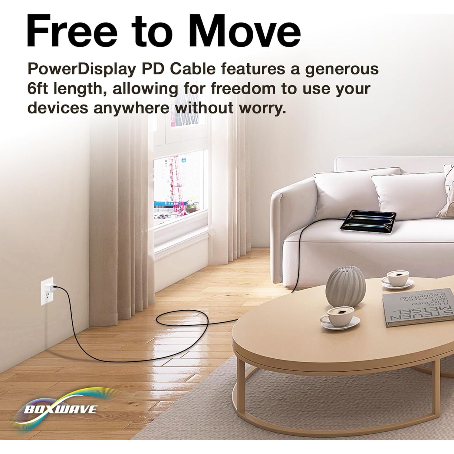 Cable PowerDisplay PD BoxWave USB-C a USB-C 1.83m 100W