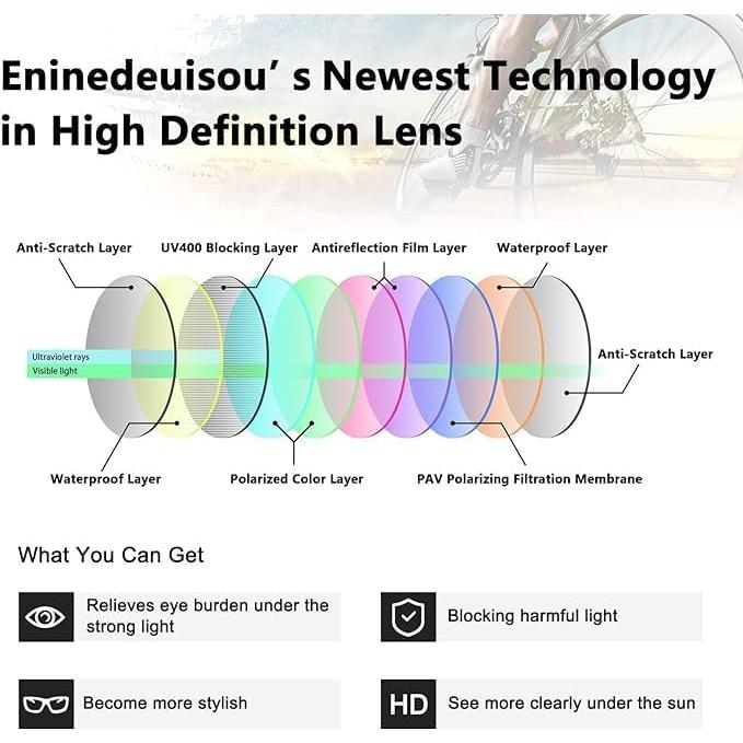 Gafas de sol deportivas TR90 Eninedeuisou UV400 para ciclismo