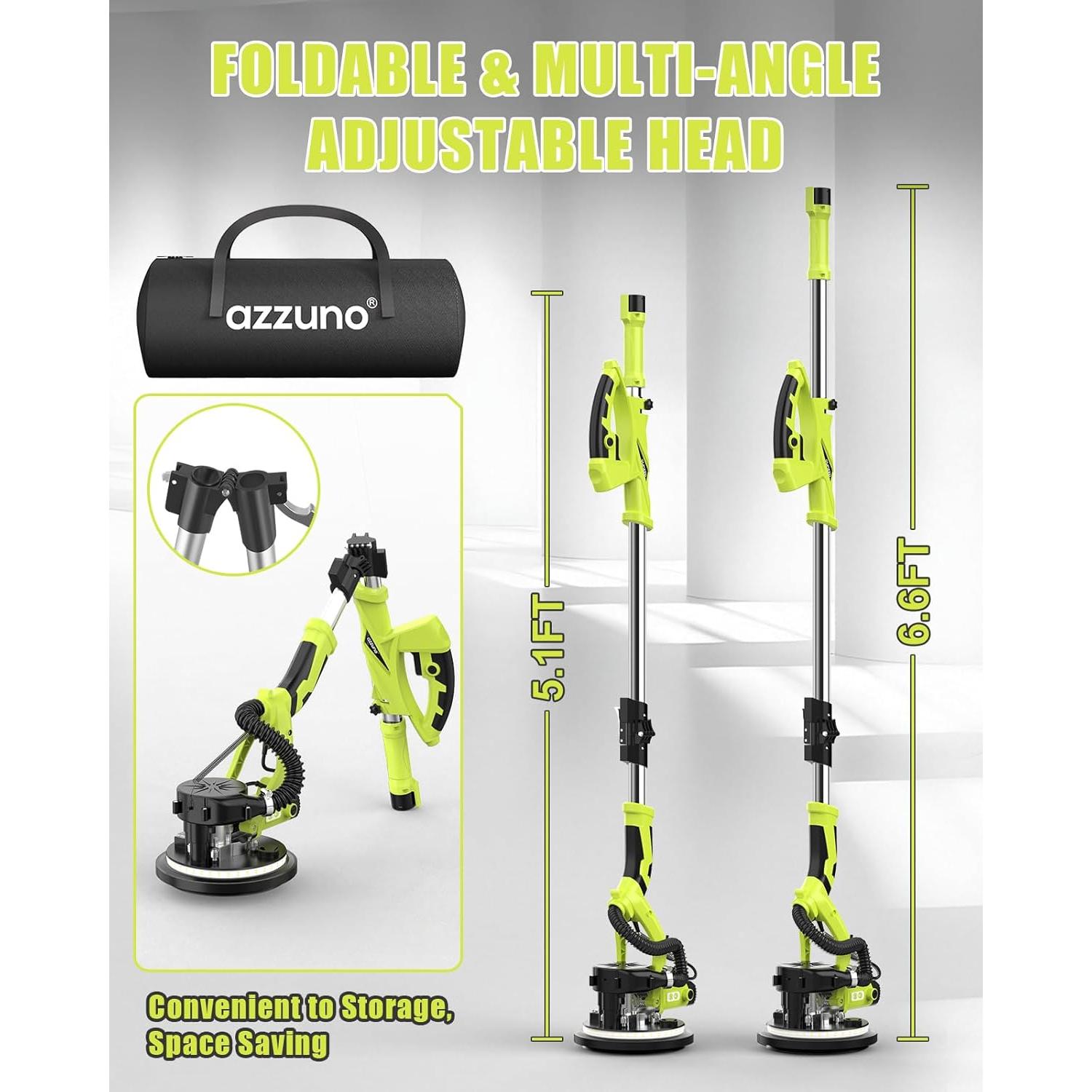 Lijadora de Paneles de Yeso AZZUNO 800-1900RPM con Colector de Polvo