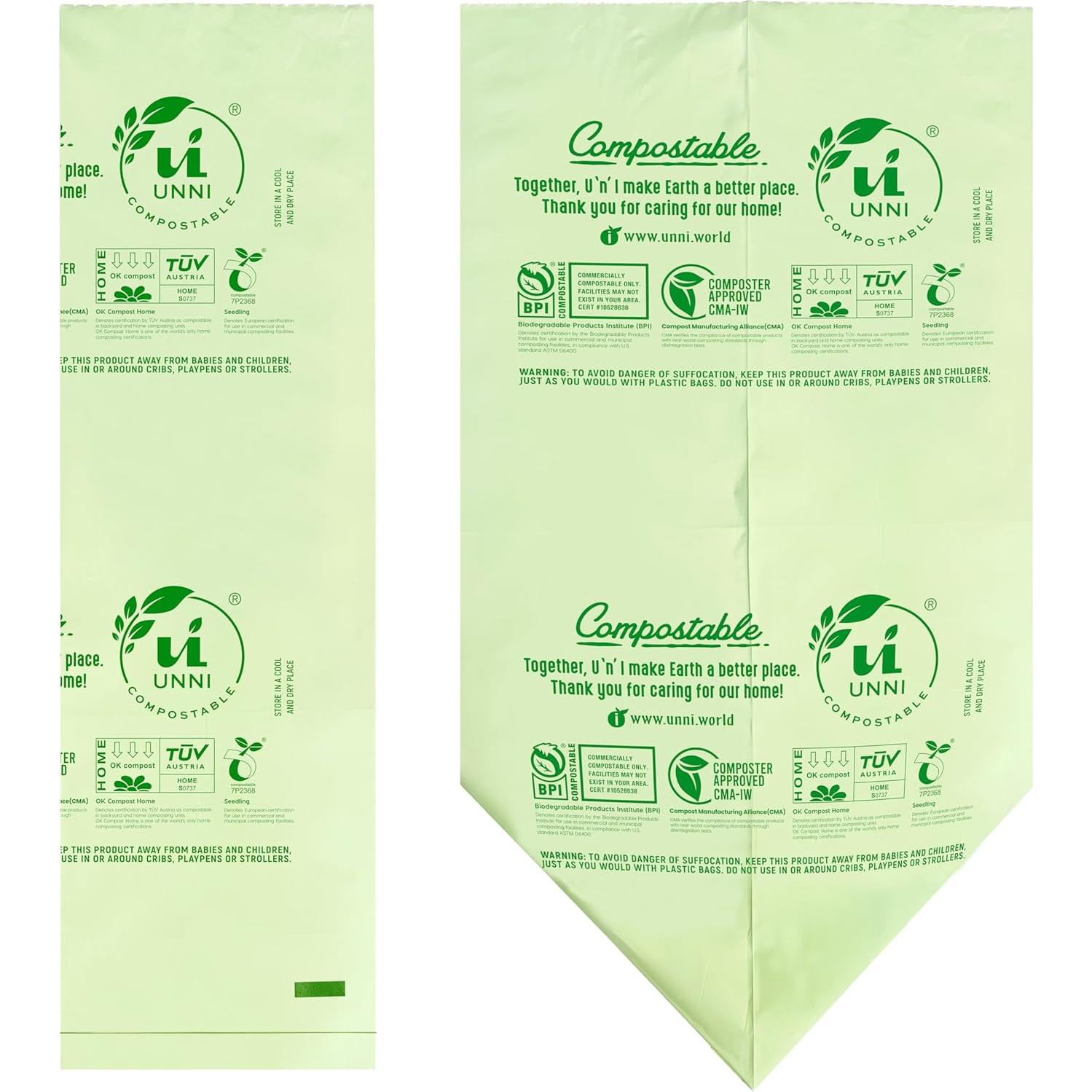 Bolsas de Basura Compostables UNNI 2.6 Galones 100 Unidades