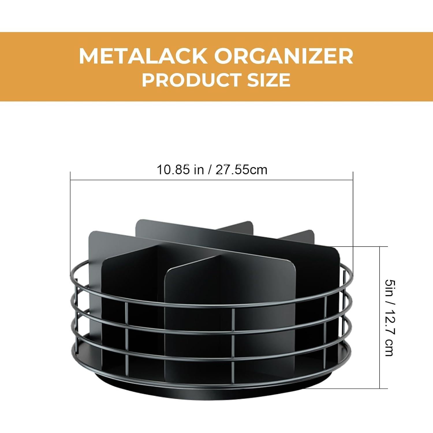 Organizador de Snacks NANAGIFTREE Lazy Susan 28 cm Negro Mate