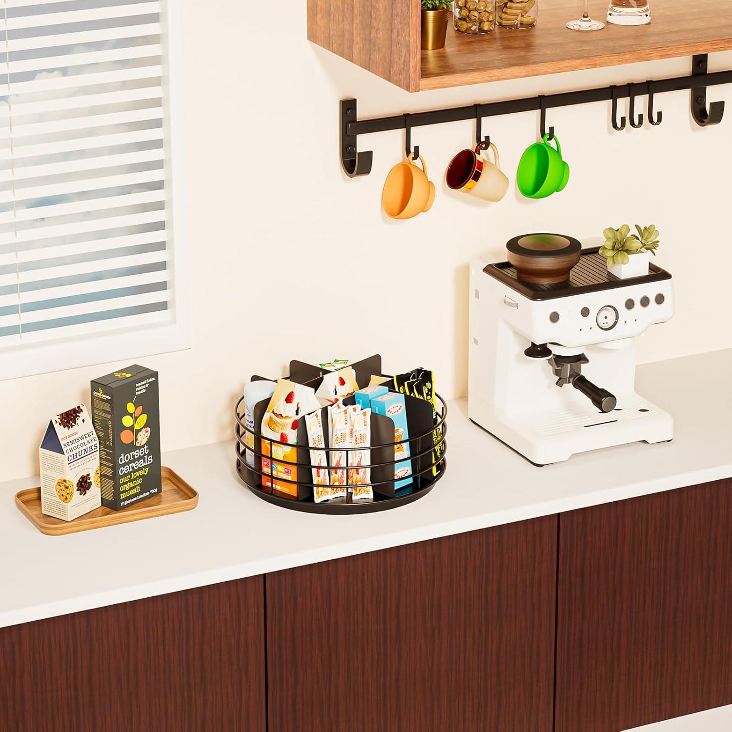 Organizador de Snacks NANAGIFTREE Lazy Susan 28 cm Negro Mate