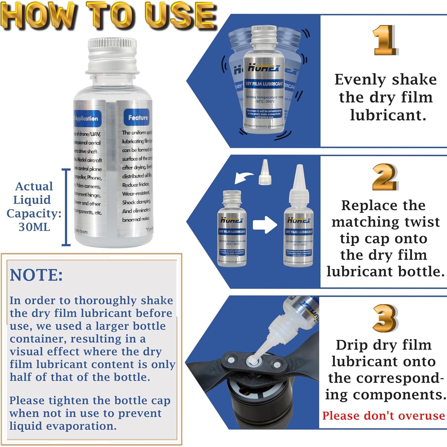 Lubricante de Película Seca PFPE Horex 30ml para Drones