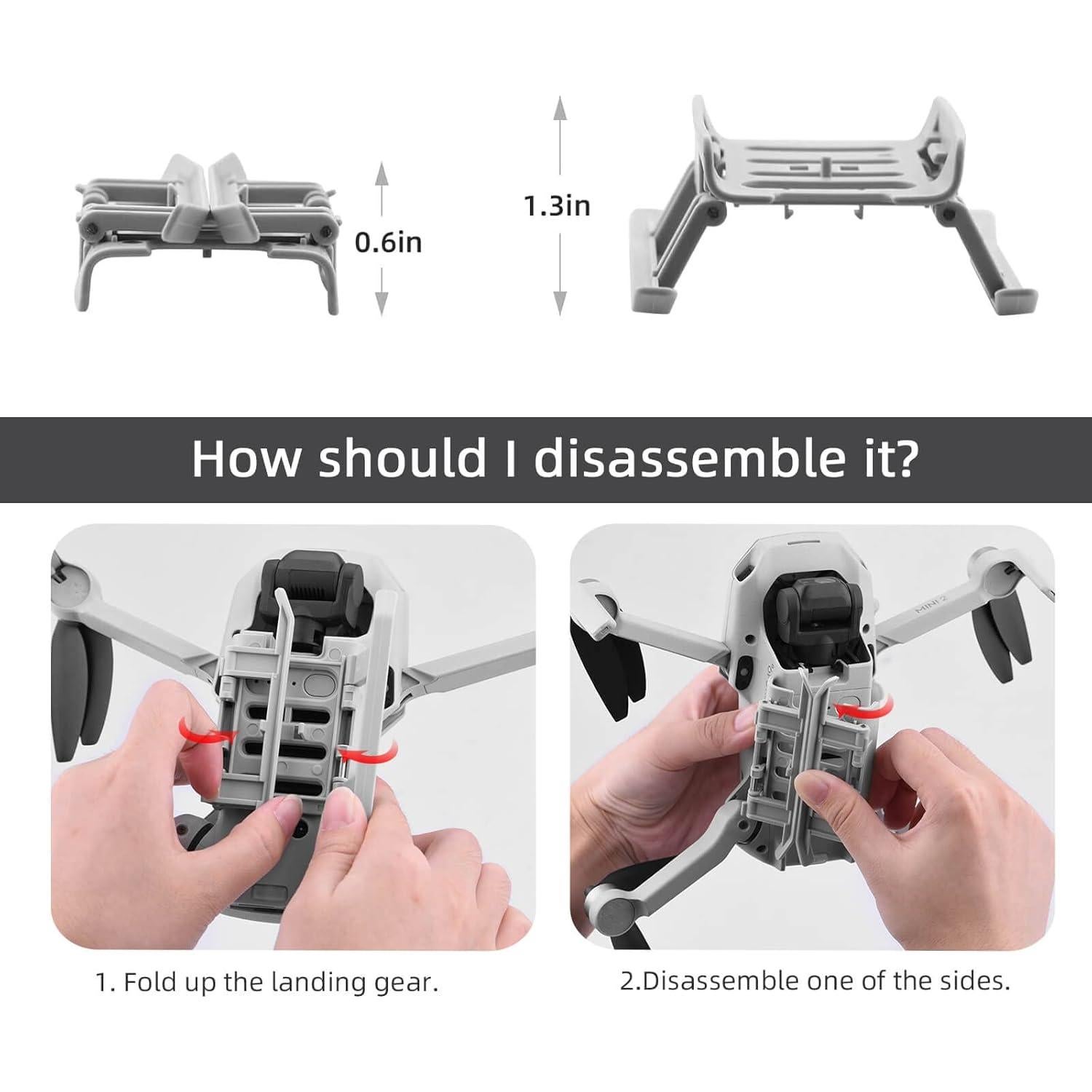 Extensiones de tren de aterrizaje HeiyRC para DJI Mini 4K/2/SE