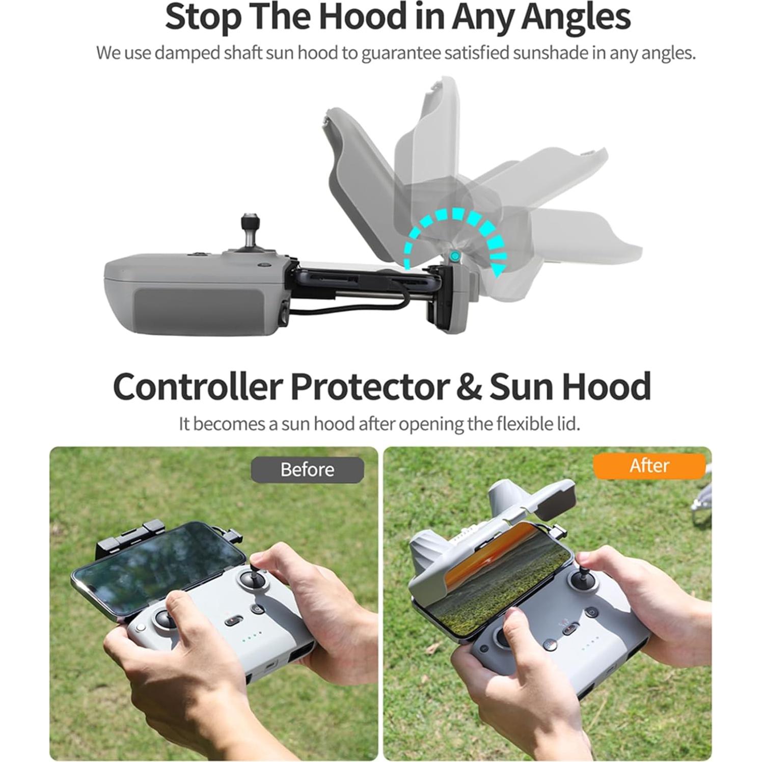Protector de Control Remoto y Capota Solar para DJI RC-N3 N2 N1