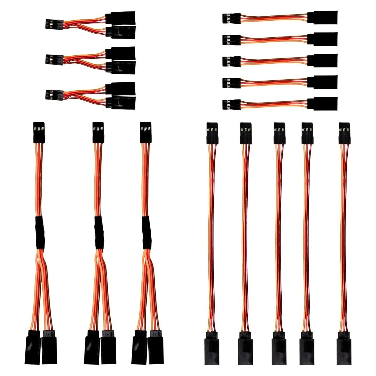 Kit 16 Piezas Cables de Extensión Servo y Divisor Y GekLiGuLu