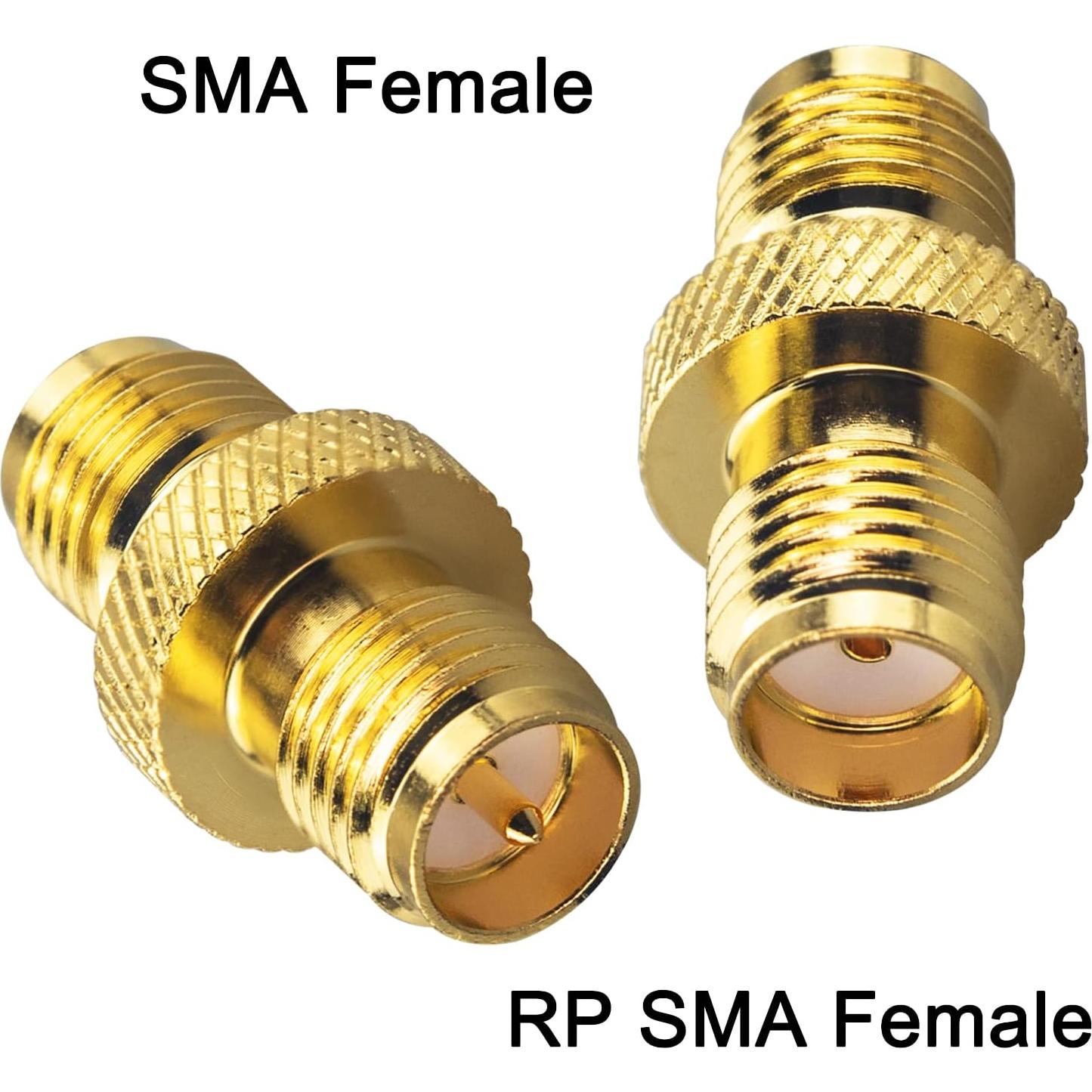 Adaptador SMA Femenino a RP-SMA Femenino Boobrie 2 Piezas