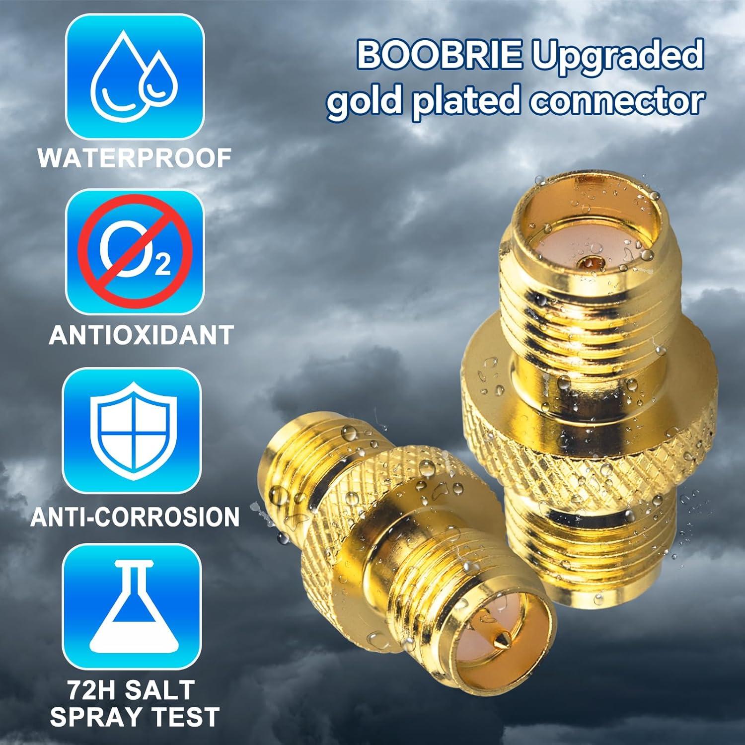 Adaptador SMA Femenino a RP-SMA Femenino Boobrie 2 Piezas