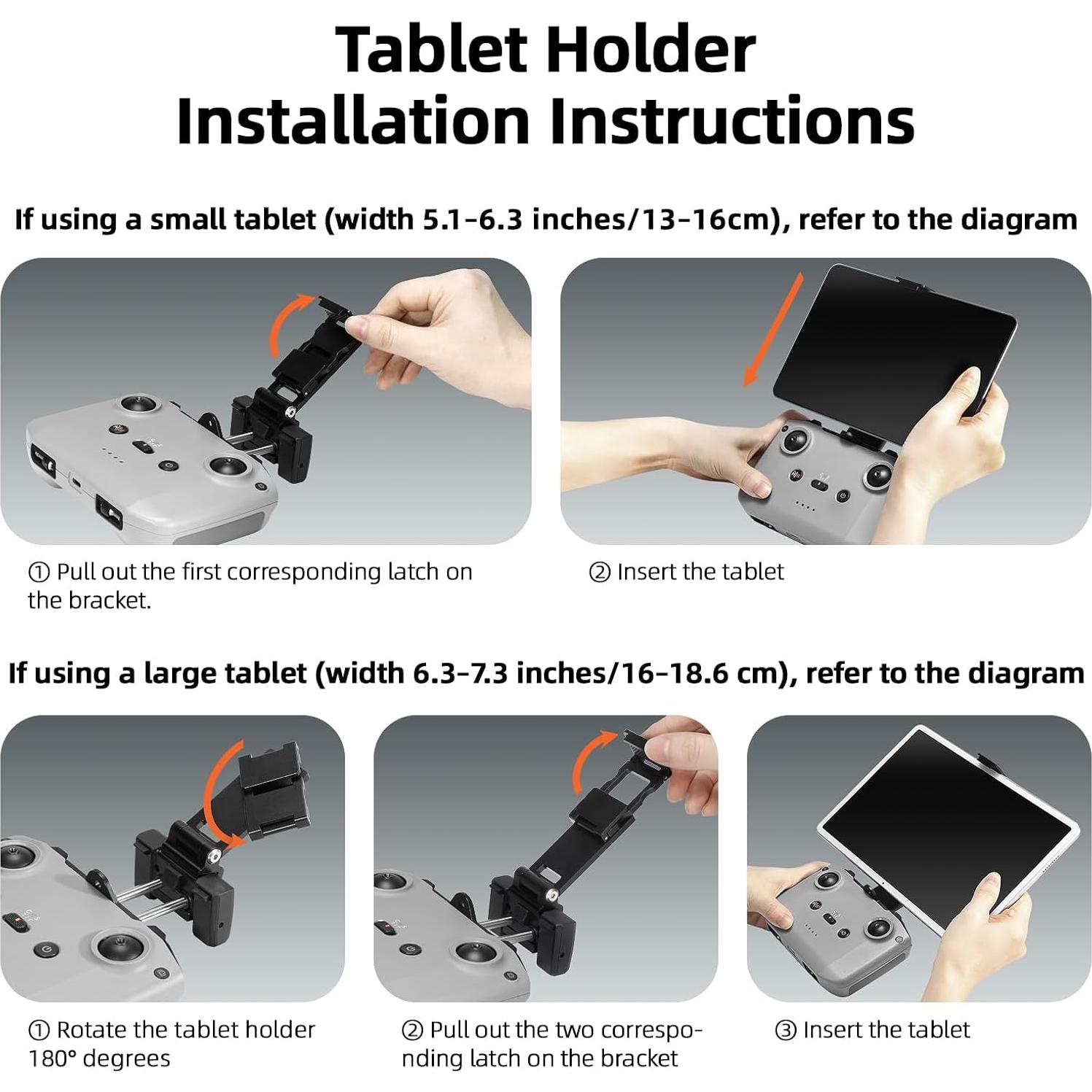 Soporte de Tableta FPVtosky para DJI Mini 5/4/3 Pro - Plegable 7-12"