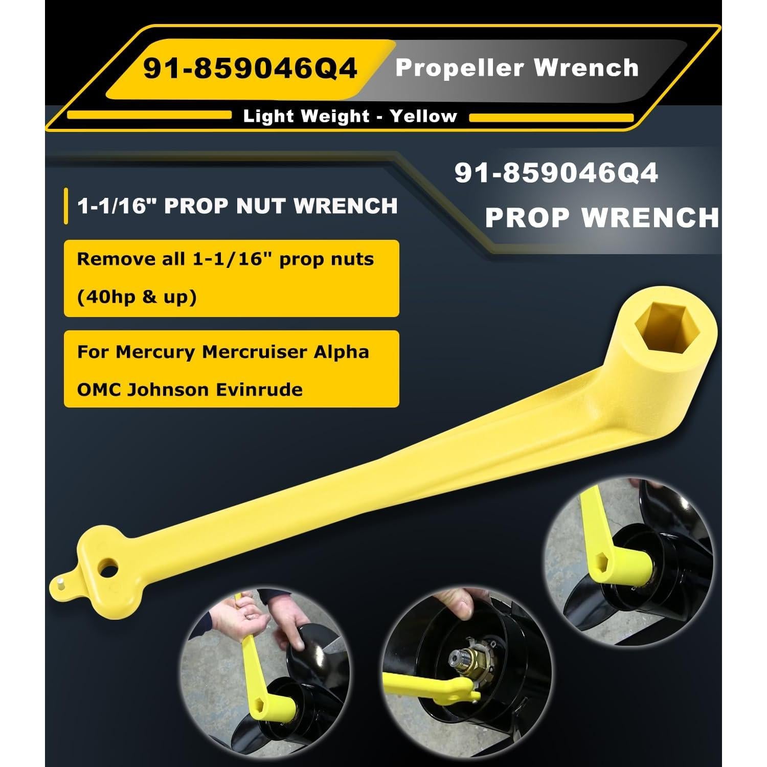 Llave de Hélice Camoo 27mm Amarilla Plástico Resistente