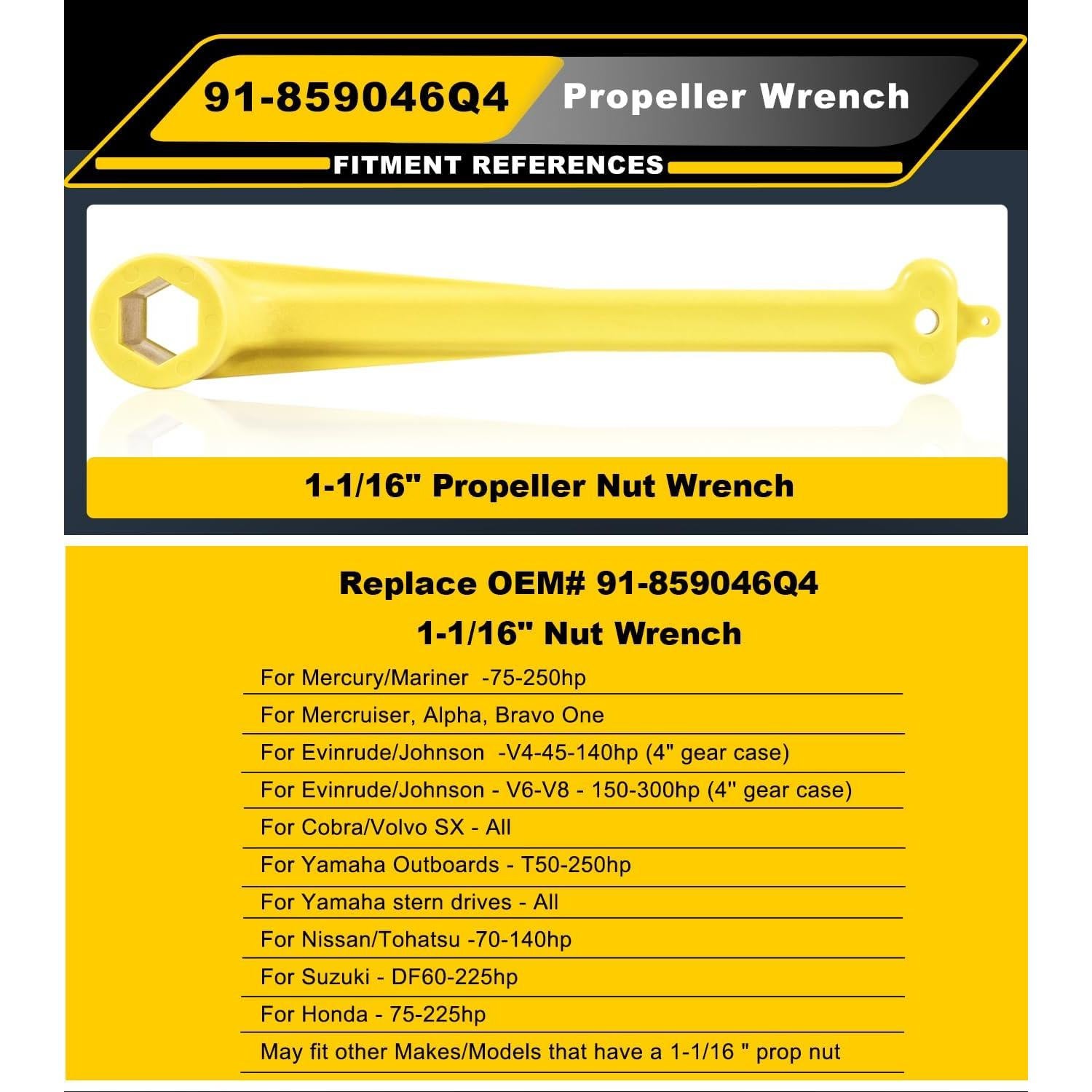 Llave de Hélice Camoo 27mm Amarilla Plástico Resistente