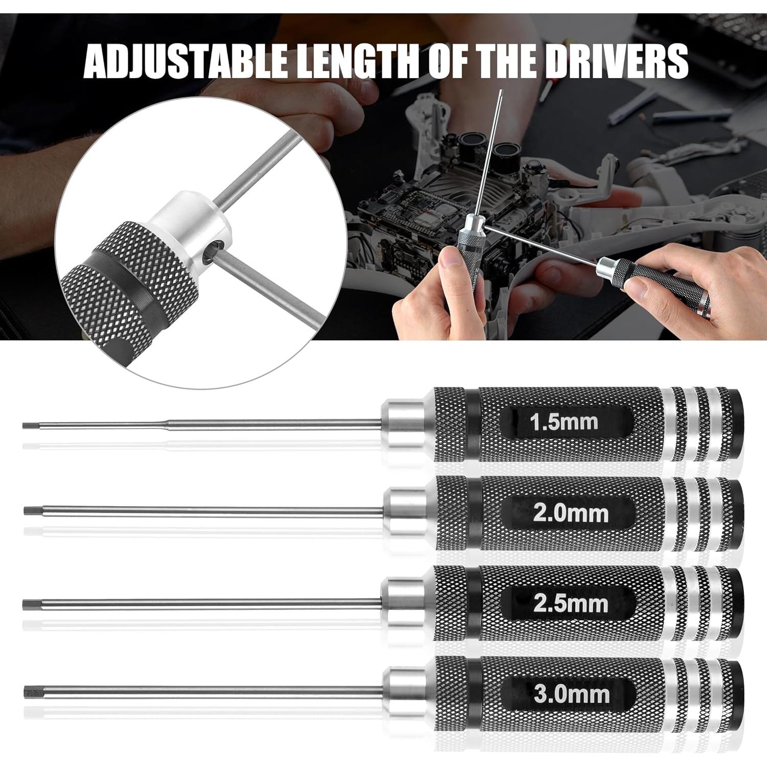 Juego de Destornilladores Hex MDLHOBBY 4 Piezas 1.5-3mm