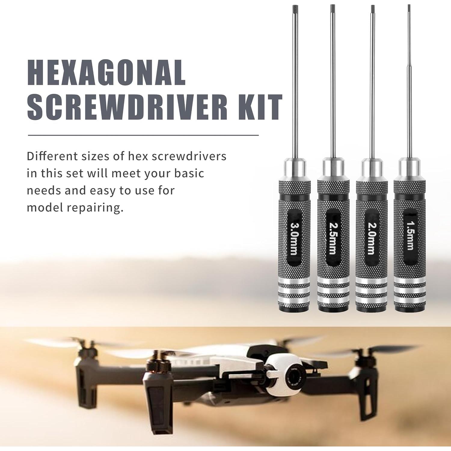 Juego de Destornilladores Hex MDLHOBBY 4 Piezas 1.5-3mm