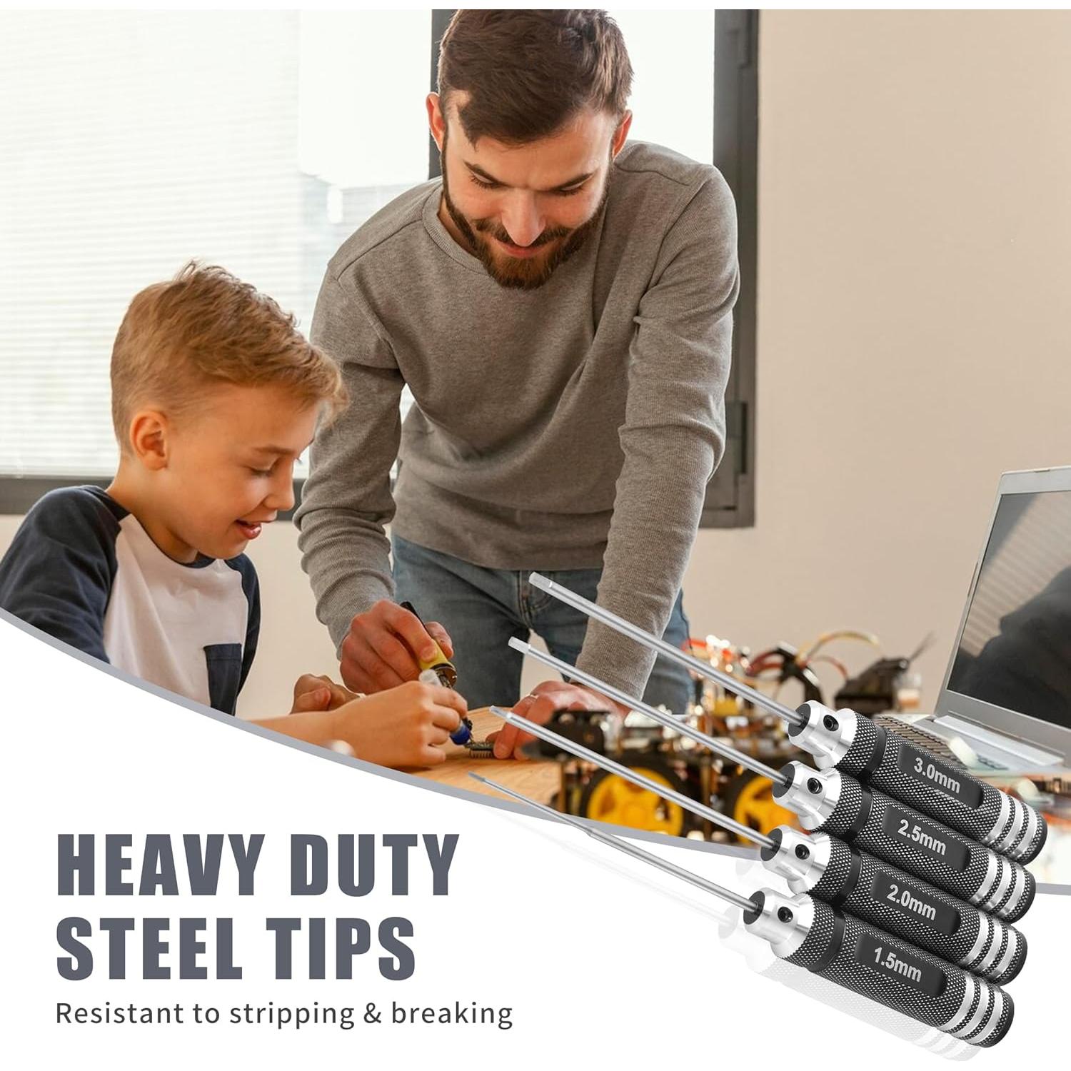 Juego de Destornilladores Hex MDLHOBBY 4 Piezas 1.5-3mm