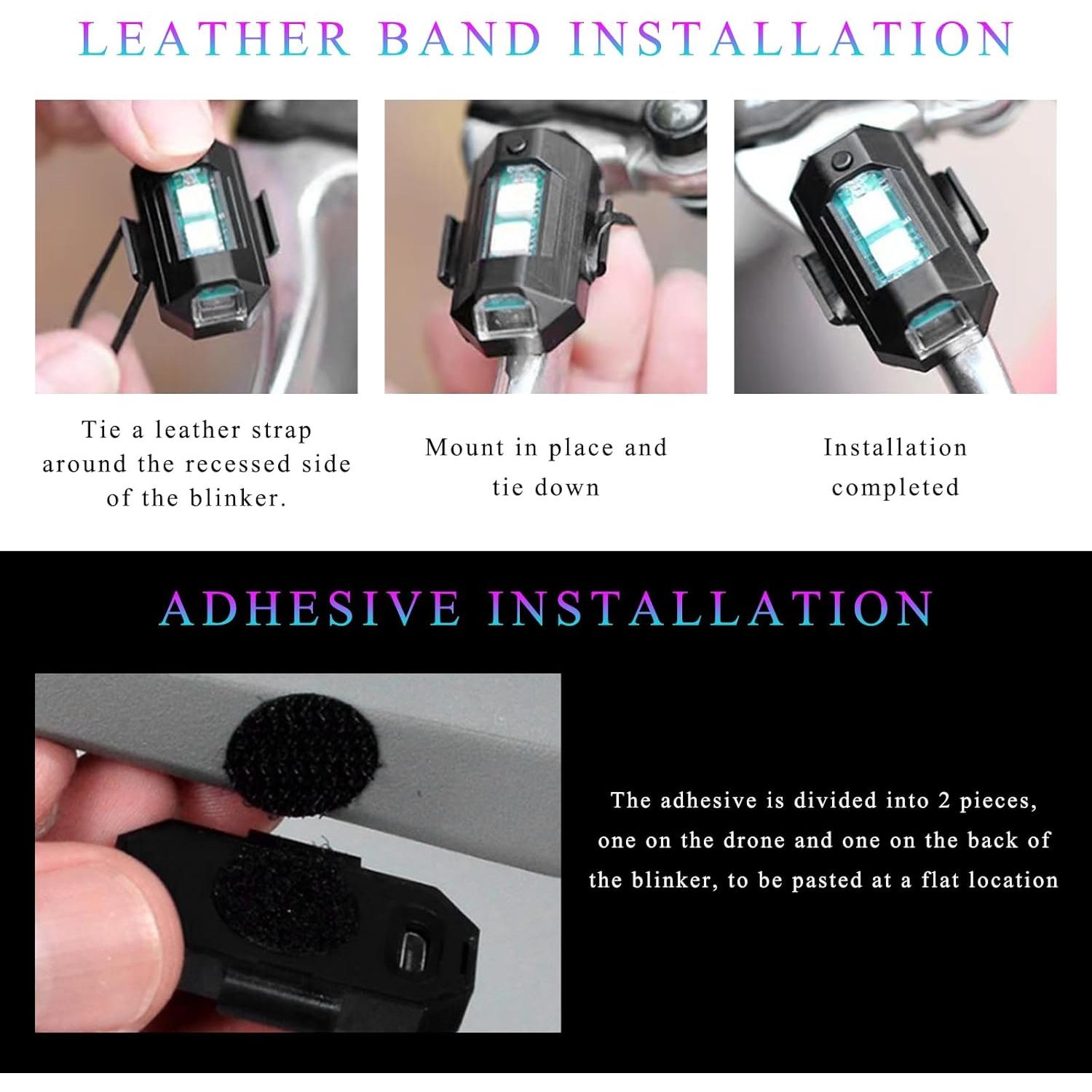 Luces Estroboscópicas LED FSTURIOS 2PCS Carga USB 7 Colores