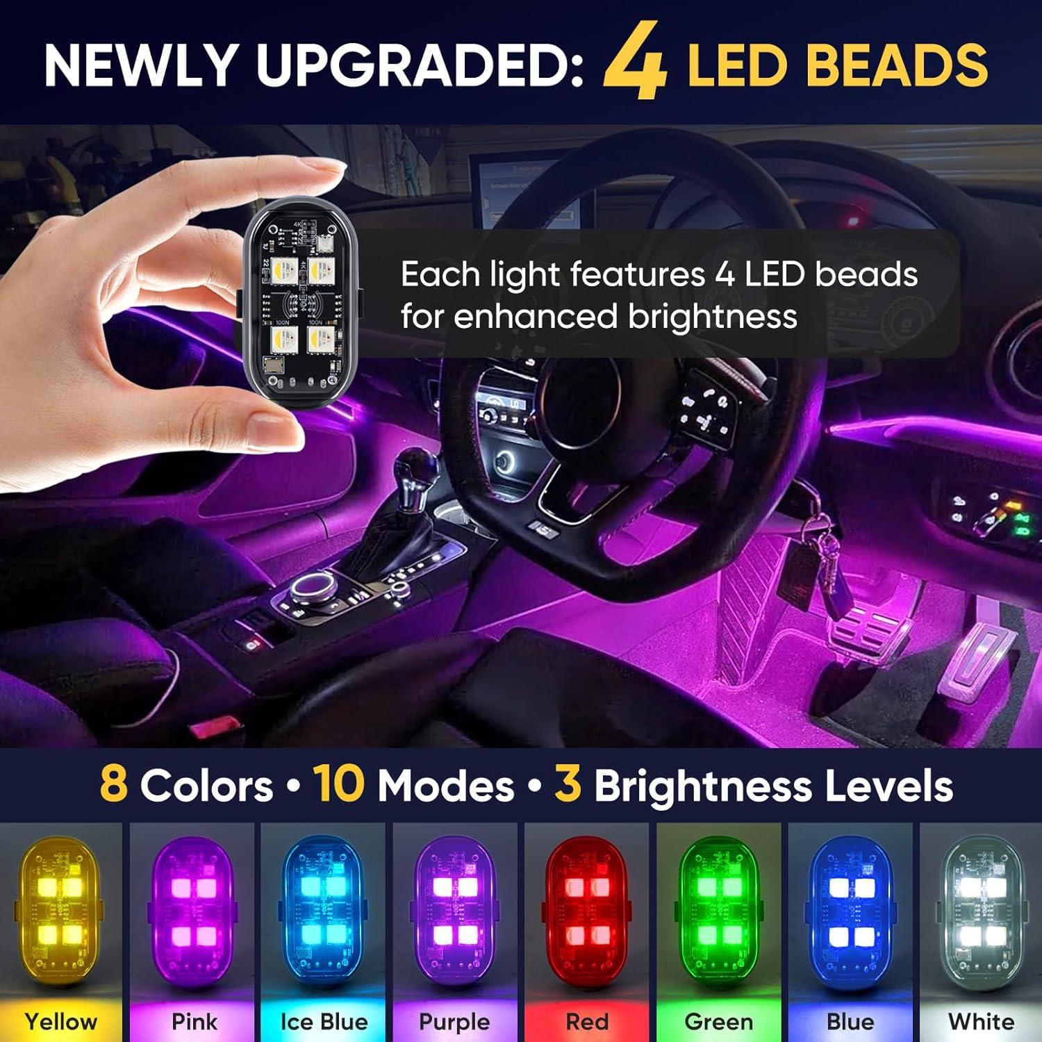 Luces Estroboscópicas LED Inalámbricas Aukmak 4PCS 8 Colores