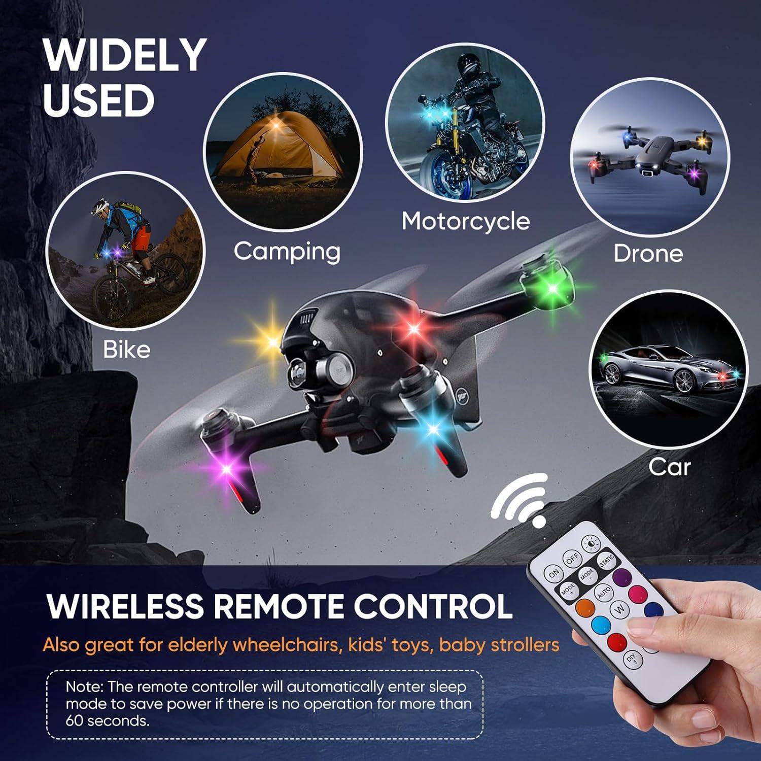 Luces Estroboscópicas LED Inalámbricas Aukmak 4PCS 8 Colores