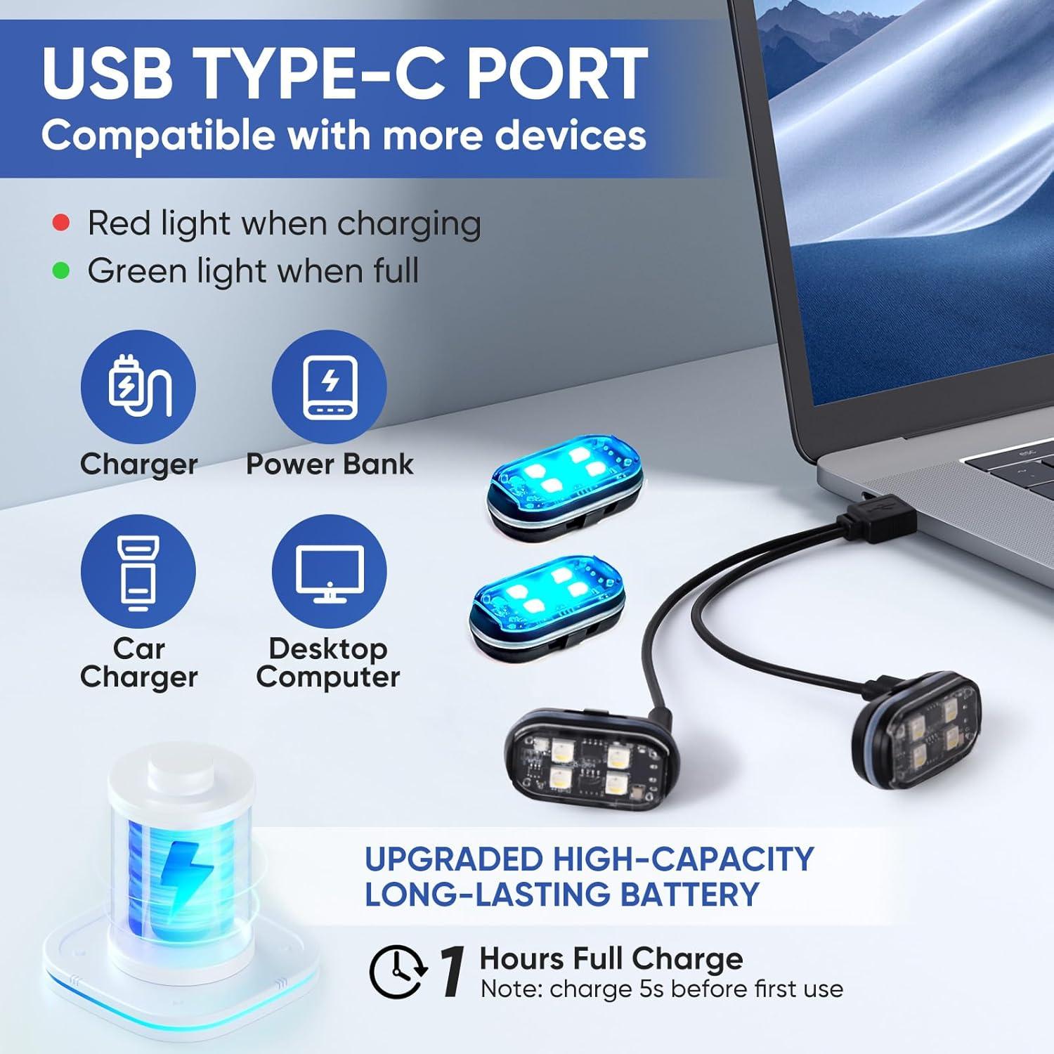 Luces Estroboscópicas LED Inalámbricas Aukmak 4PCS 8 Colores