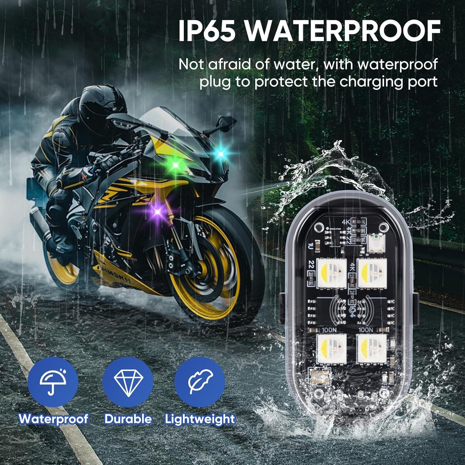 Luces Estroboscópicas LED Inalámbricas Aukmak 4PCS 8 Colores