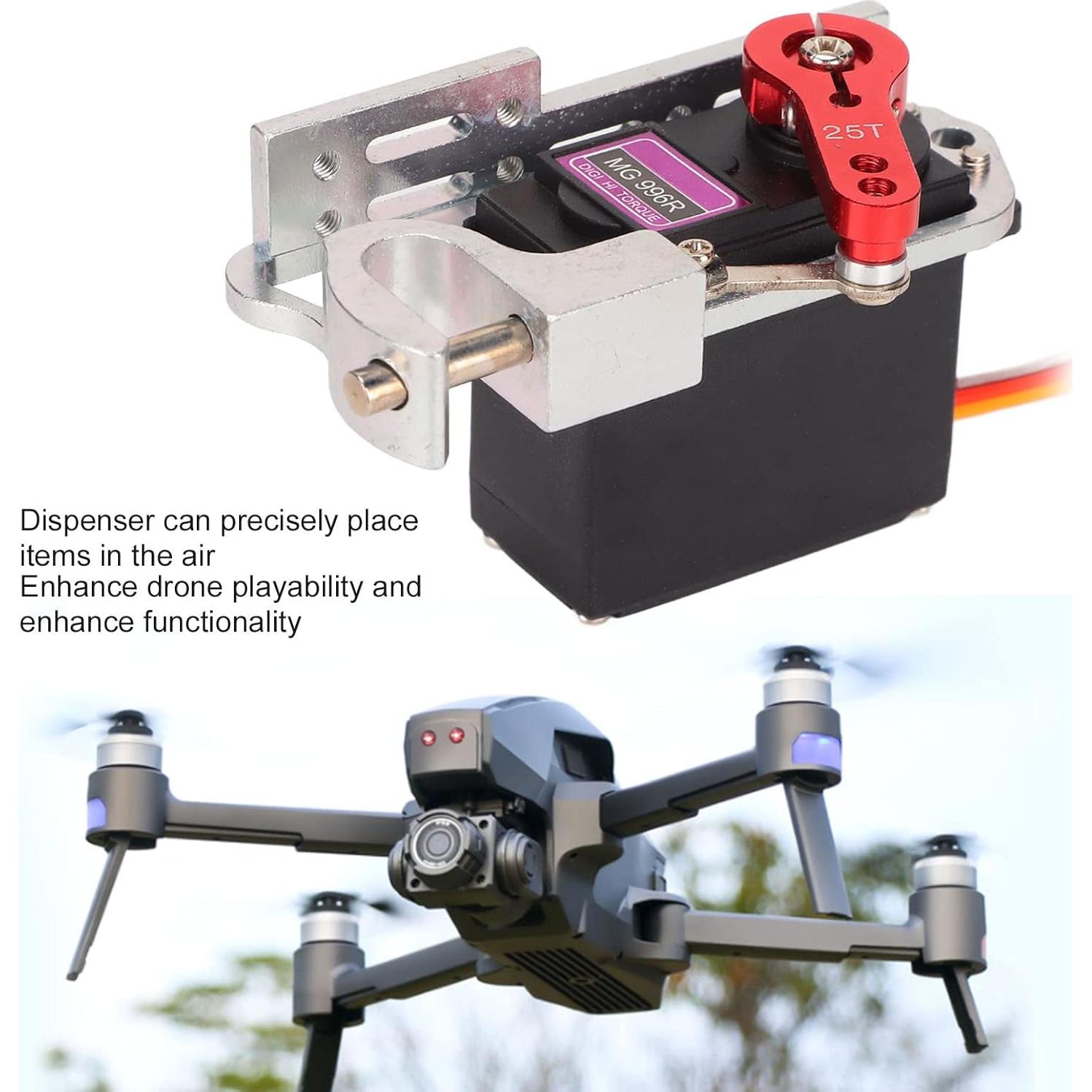 Dispensador de Drones Tyenaza con Servo, 85g, Aluminio y Plástico