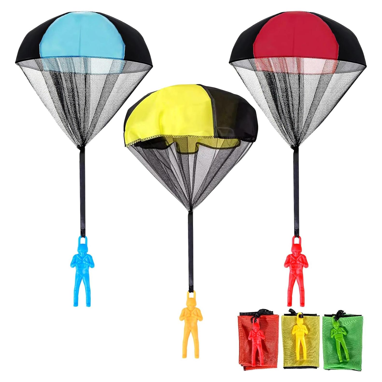 Juguetes Paracaídas Coloridos 3 Unidades para Niños 4-8 Años
