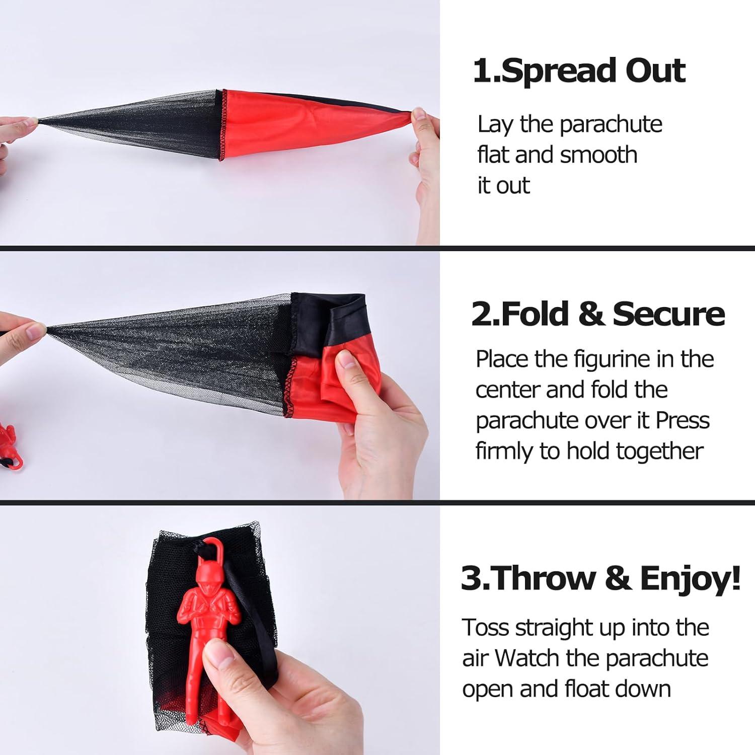 Juguetes Paracaídas Coloridos 3 Unidades para Niños 4-8 Años