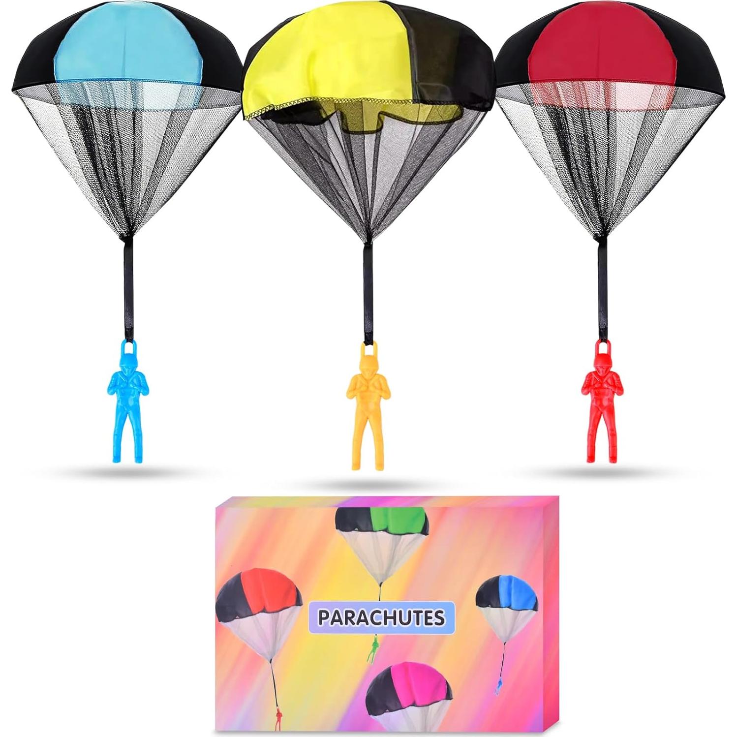 Juguetes Paracaídas Coloridos 3 Unidades para Niños 4-8 Años