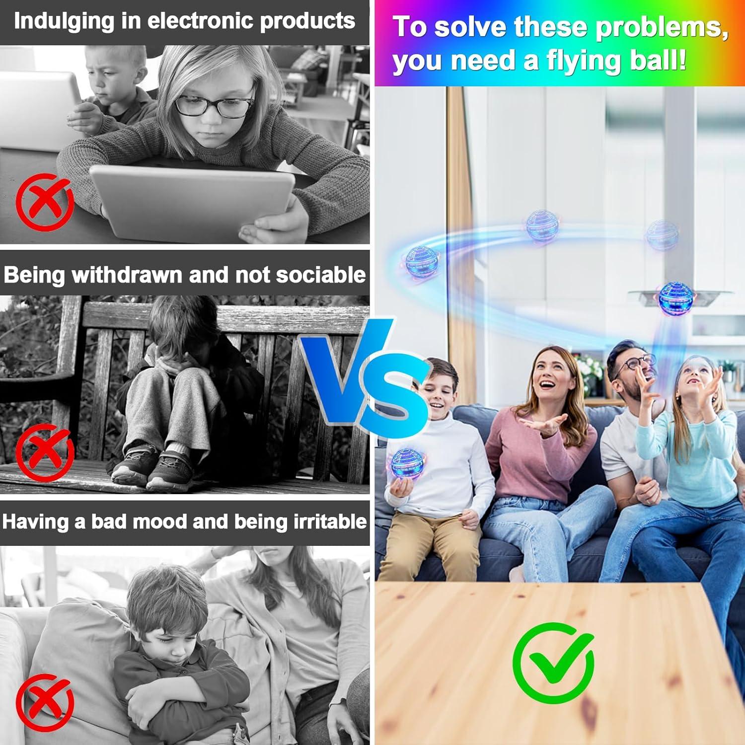 Bola Voladora Vantexi 2025 con Luz LED - Juguete Paracaídas