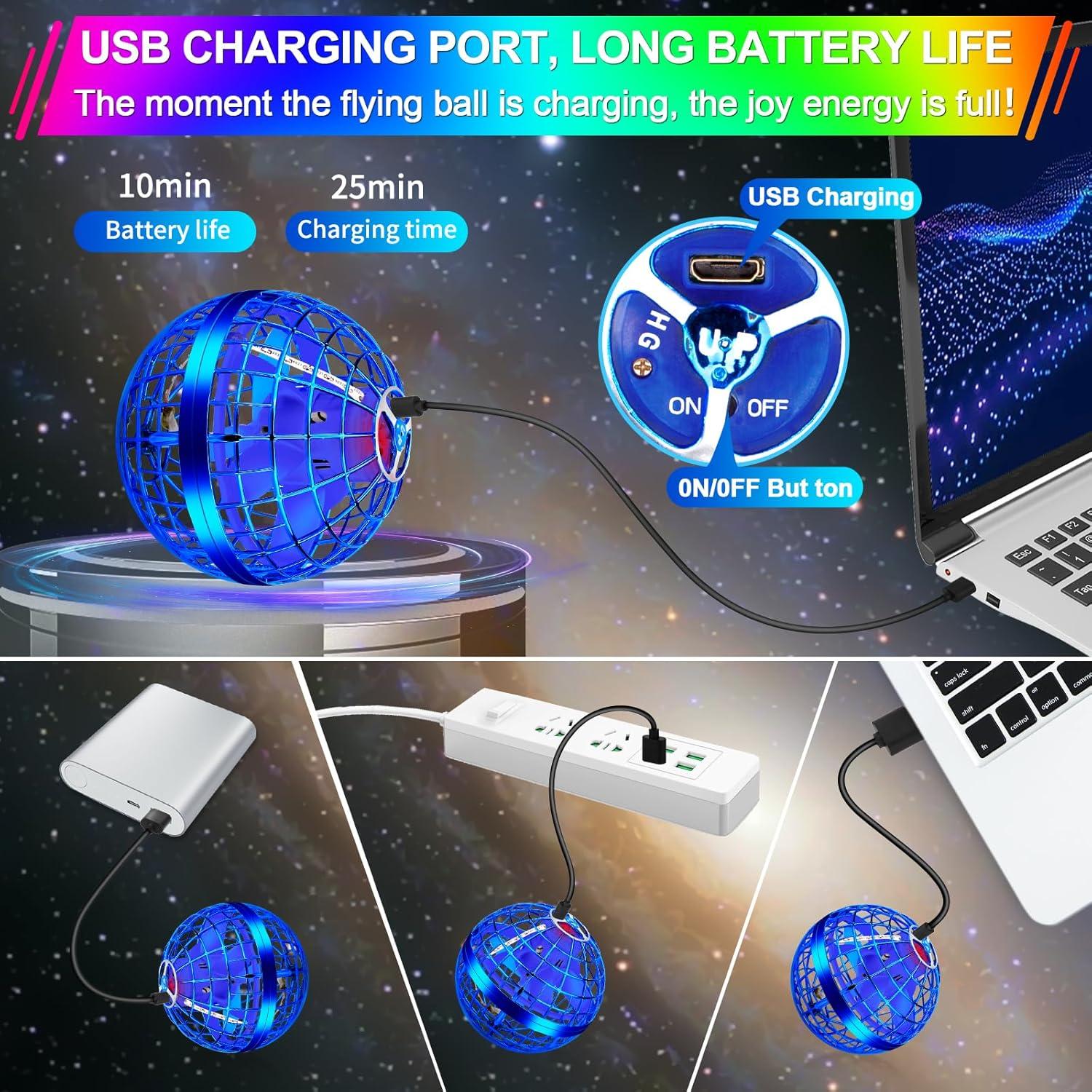 Bola Voladora Vantexi 2025 con Luz LED - Juguete Paracaídas