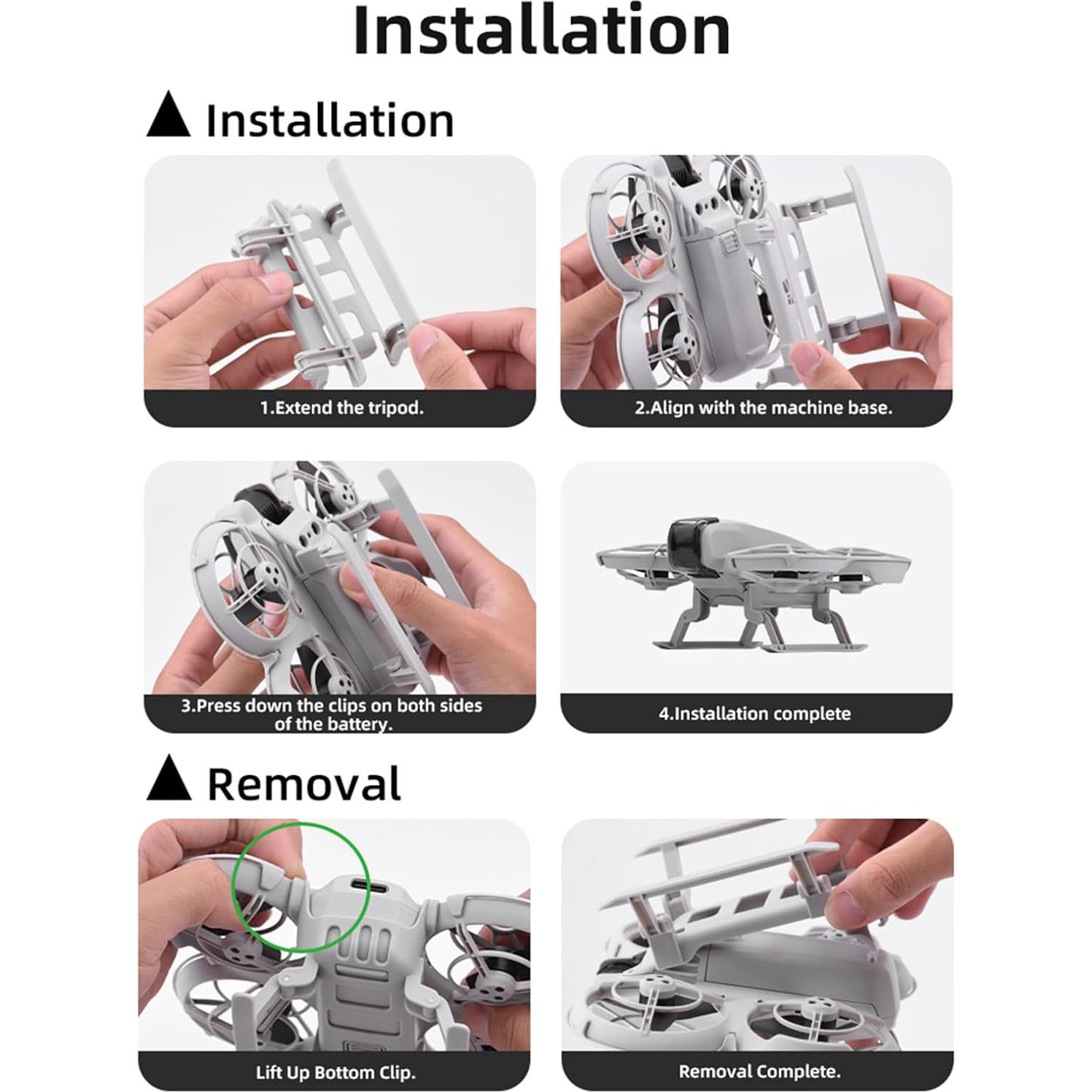 Extensiones de tren de aterrizaje FSIDIWT para dron DJI Neo