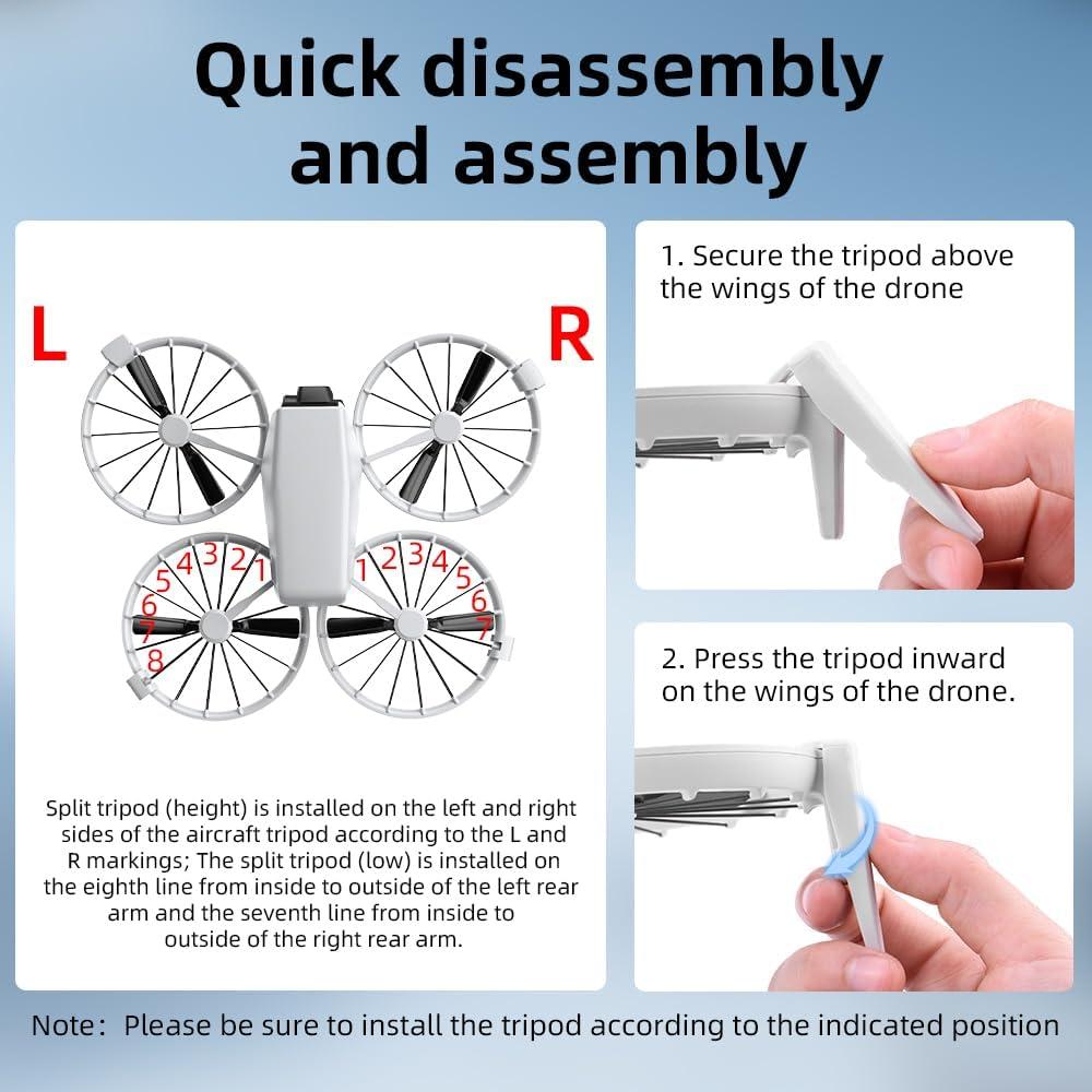 Extensiones de patas de aterrizaje BTG para dron DJI Flip