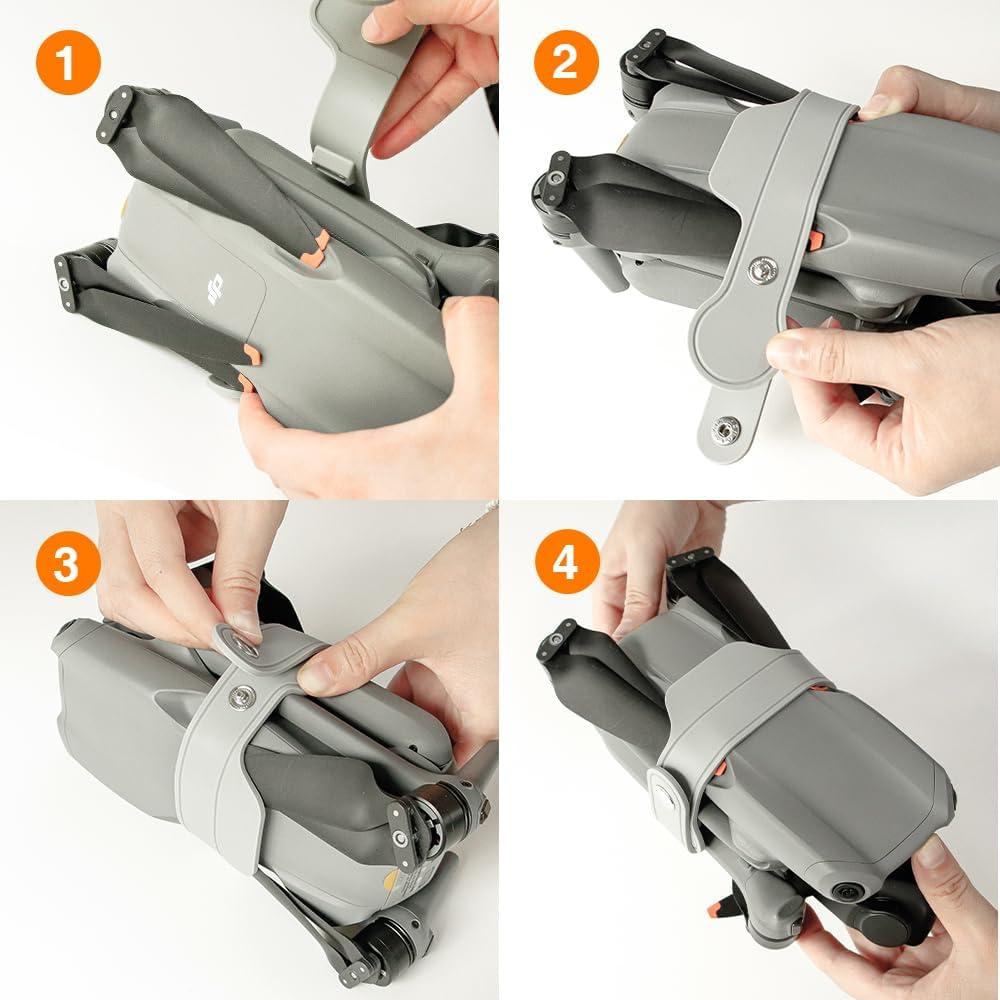 4 Hélices DJI Air 3/3S + Soporte Correa Protector BEHORSE