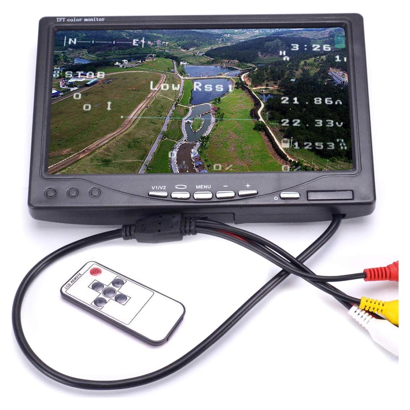 Monitor FPV 7" LongJinSheng LCD 1024x600 con Capota Solar