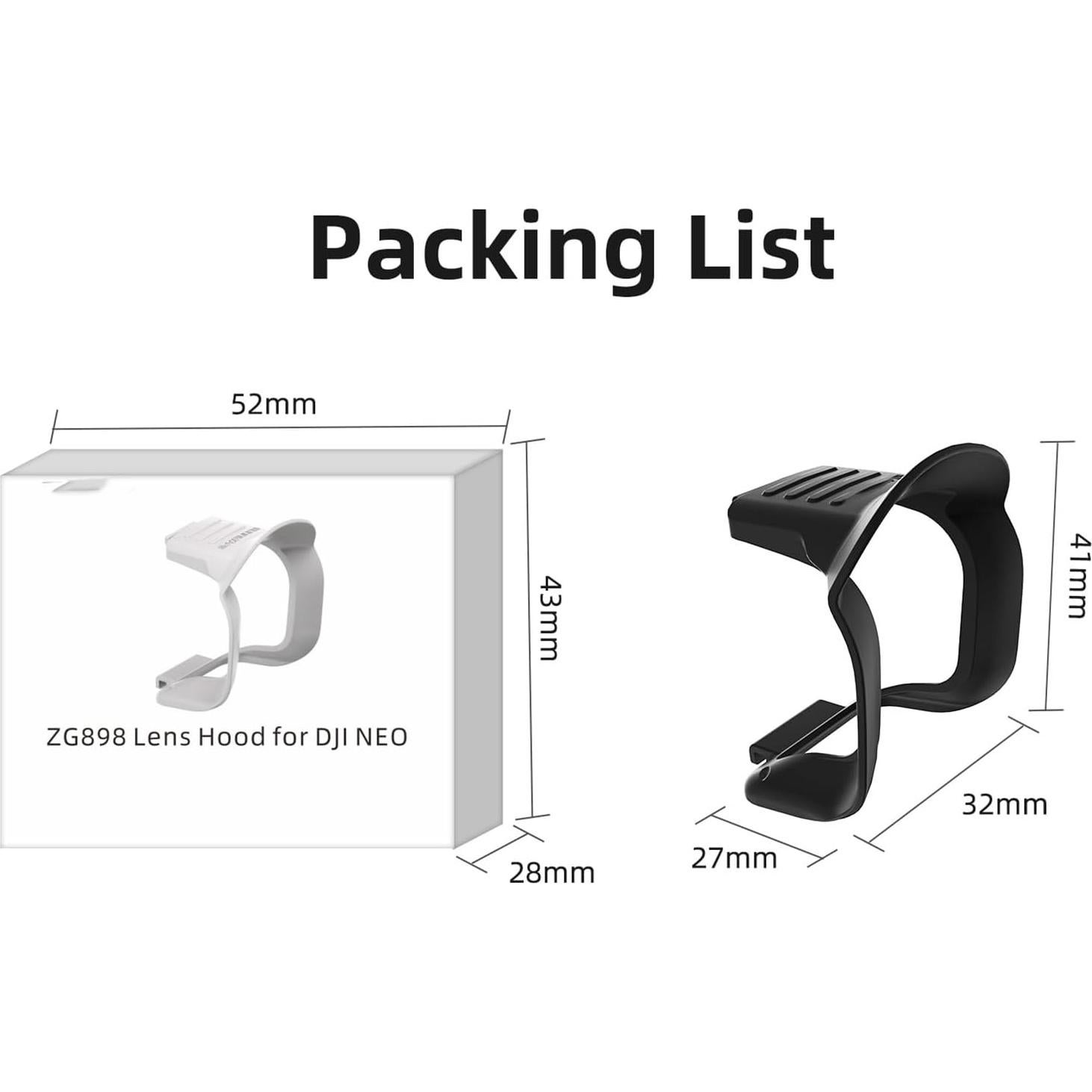 Capucha de Sombreado para Lente DJI NEO - Antirreflejo Negro