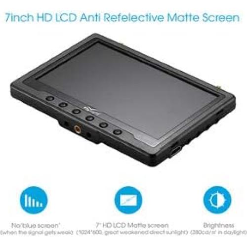 Monitor FPV Flysight Black Pearl RC801 7" HD 1024x600 con DVR