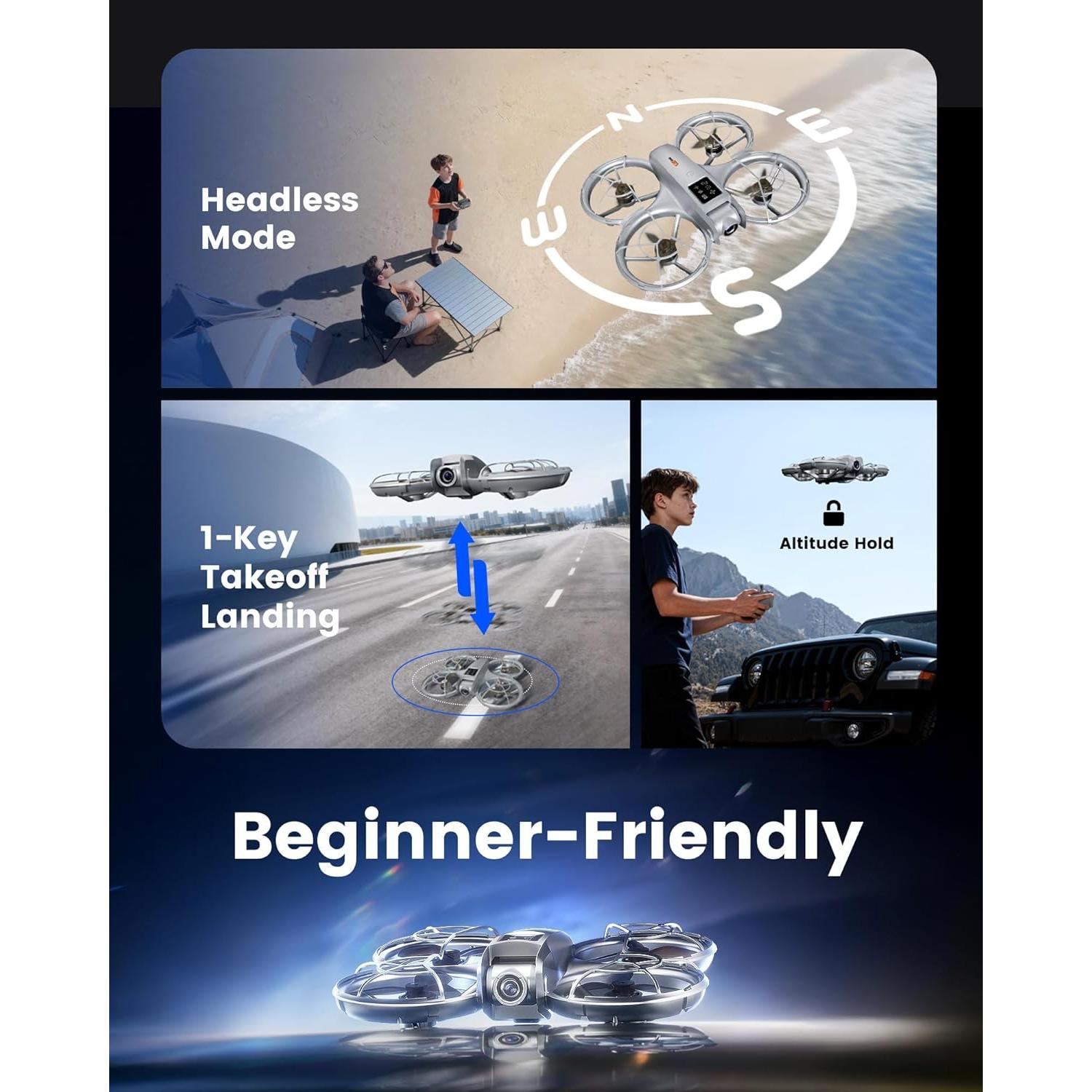 Drone Cuadricóptero RC Wheat Run con Cámara y 2 Baterías